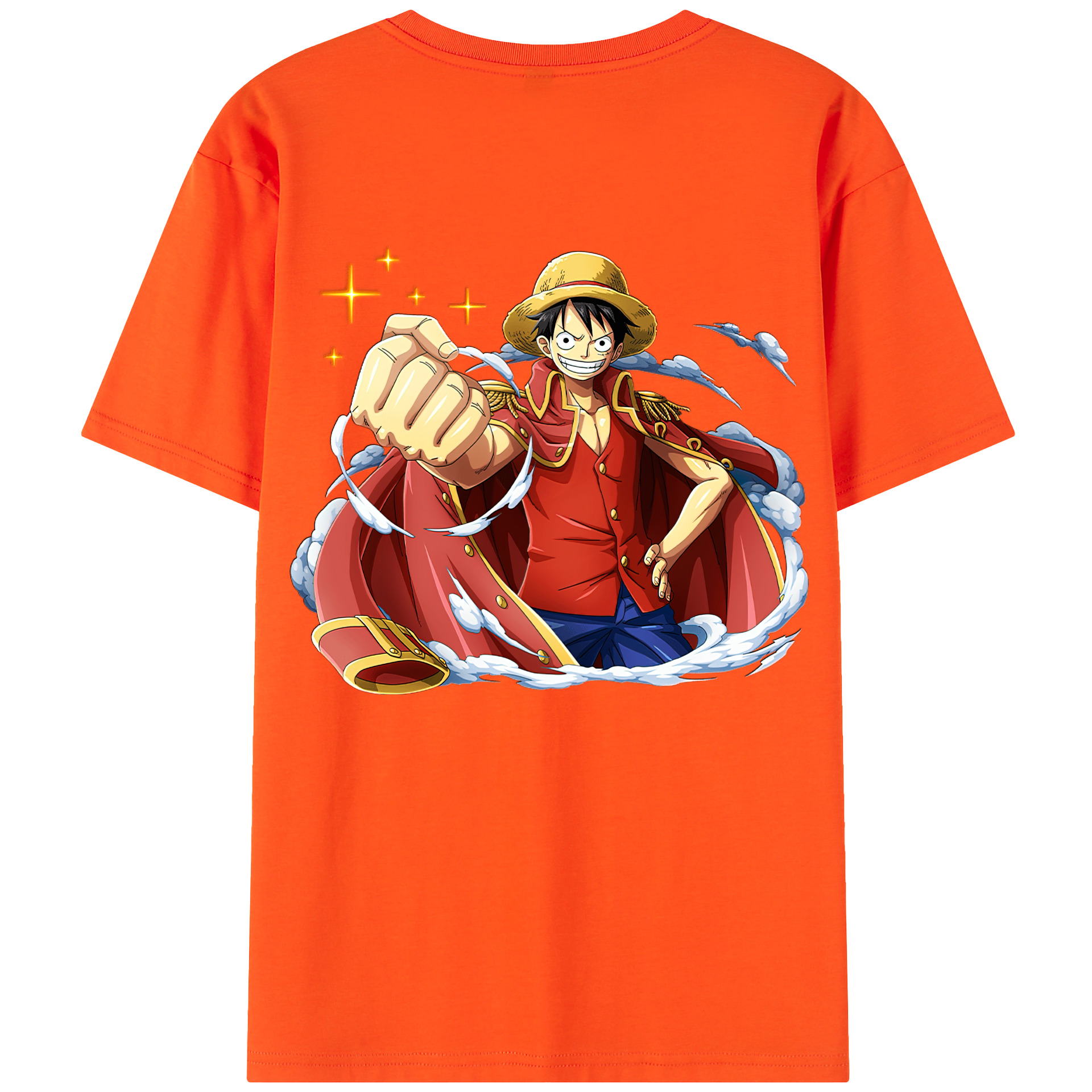 ワンピース モンキー・D・ルフィ ONE PIECE Monkey D. Luffy 綿100％半袖Tシャツ（背面プリント）