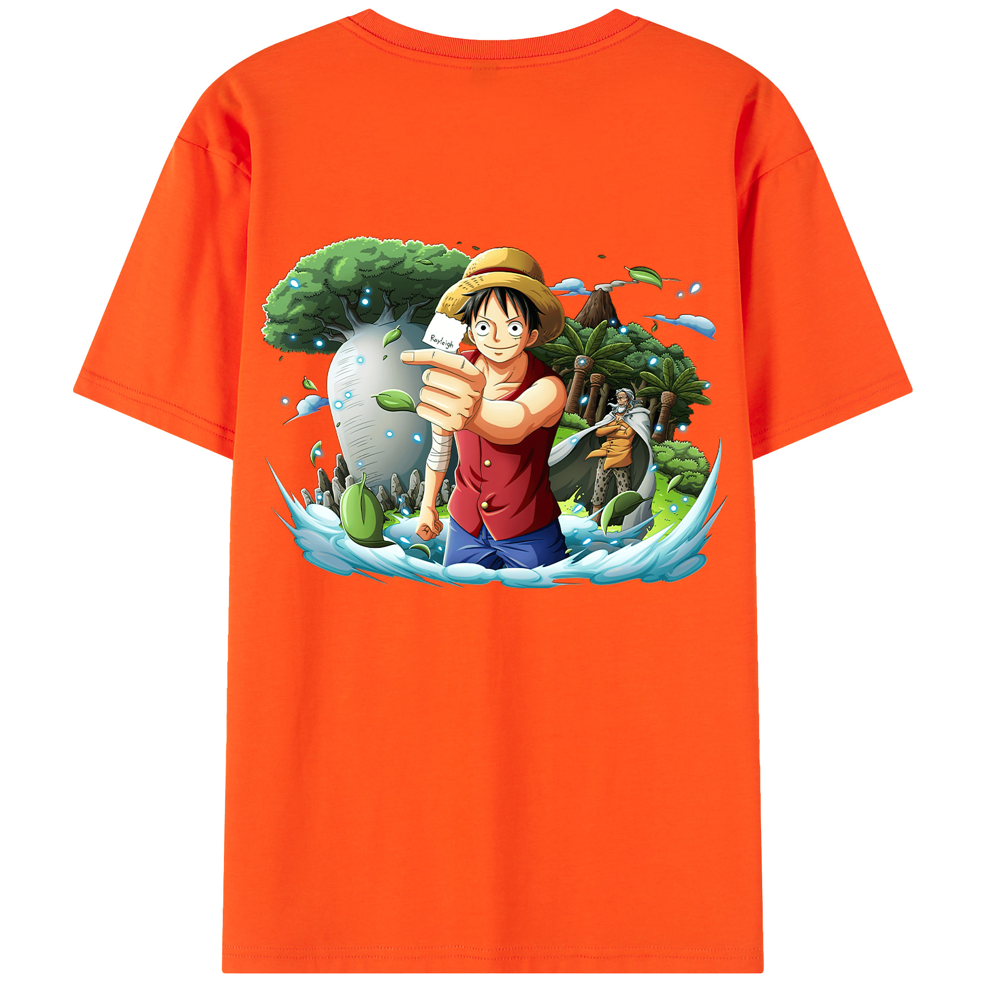 ワンピース モンキー・D・ルフィ ONE PIECE Monkey D. Luffy 綿100％半袖Tシャツ（背面プリント）