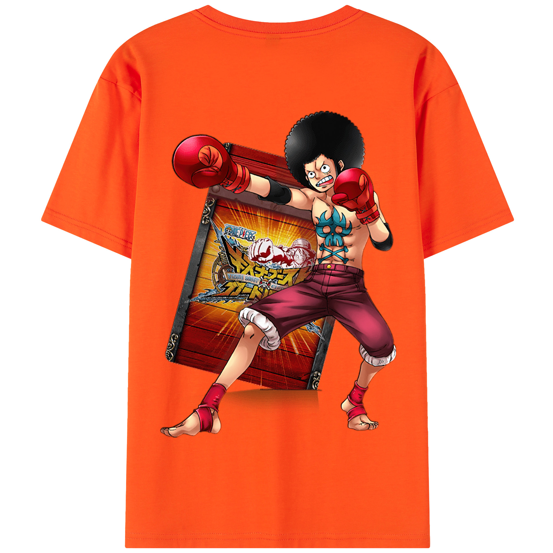 ワンピース モンキー・D・ルフィ ONE PIECE Monkey D. Luffy 綿100％半袖Tシャツ（背面プリント）