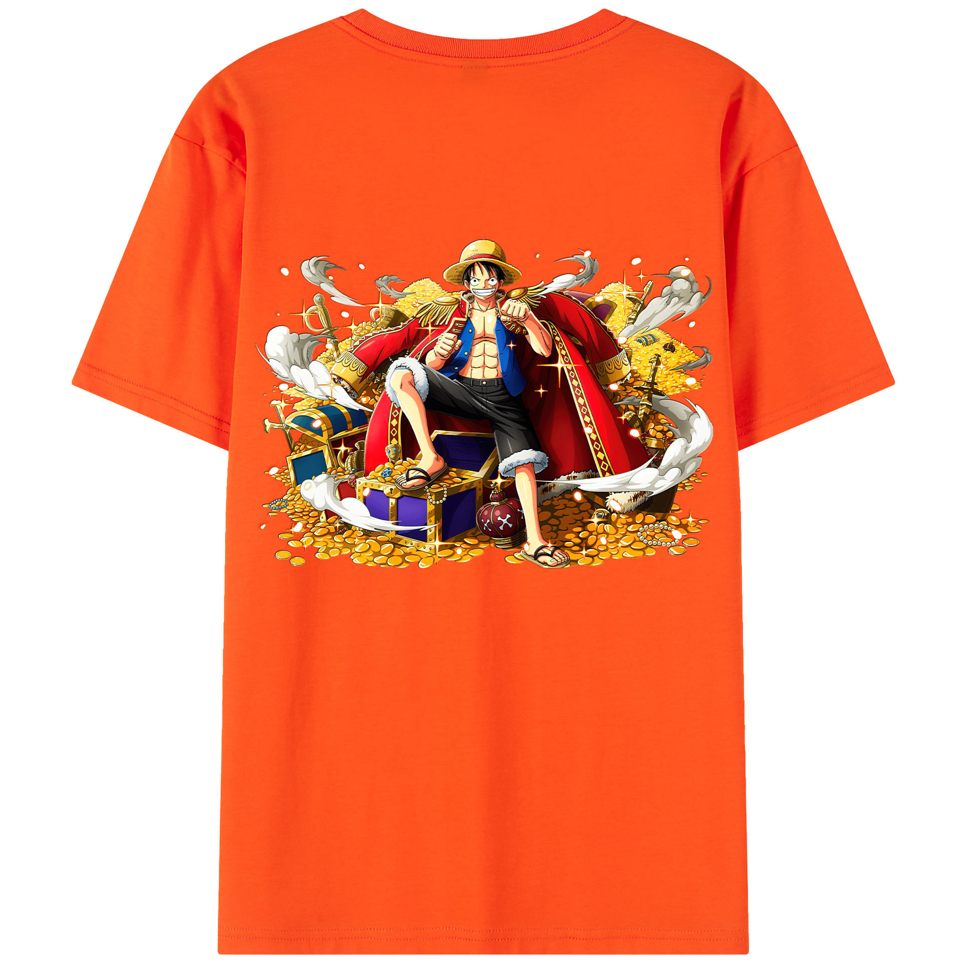 ワンピース モンキー・D・ルフィ ONE PIECE Monkey D. Luffy 綿100％半袖Tシャツ（背面プリント）