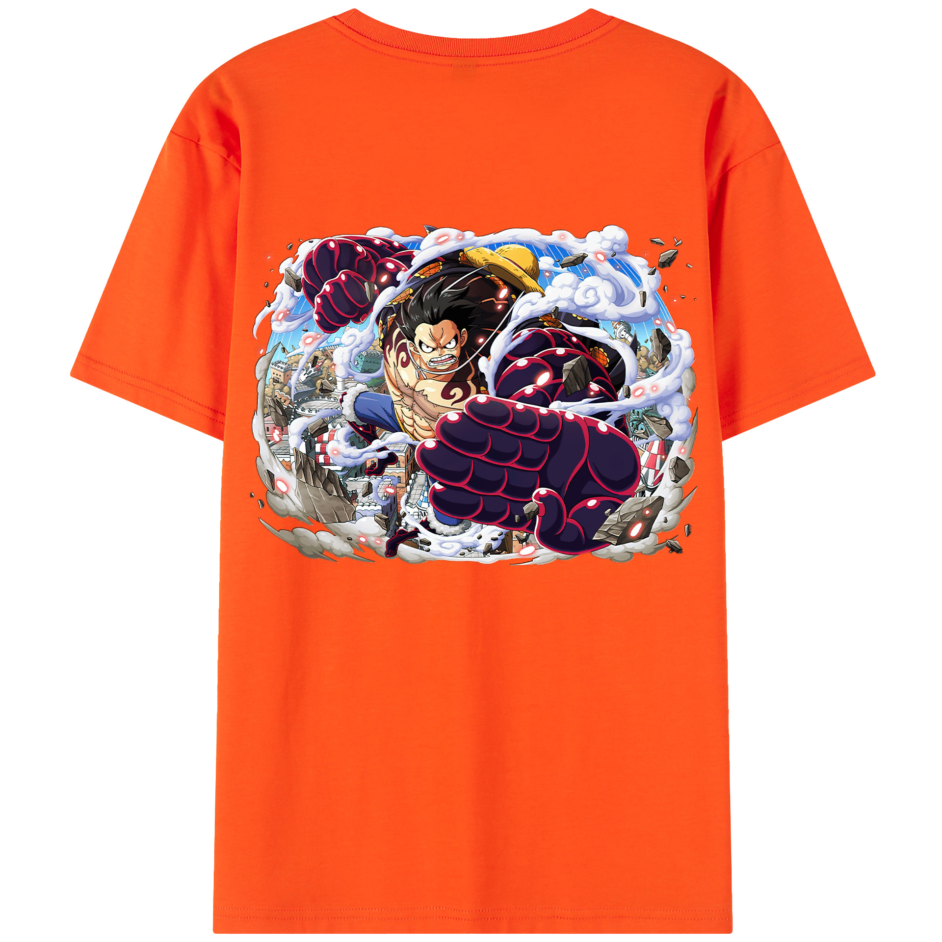ワンピース モンキー・D・ルフィ ONE PIECE Monkey D. Luffy 綿100％半袖Tシャツ（背面プリント）
