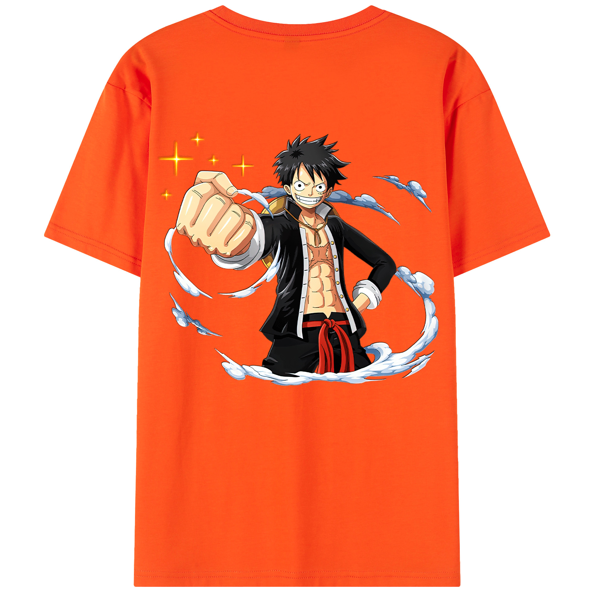 ワンピース モンキー・D・ルフィ ONE PIECE Monkey D. Luffy 綿100％半袖Tシャツ（背面プリント）