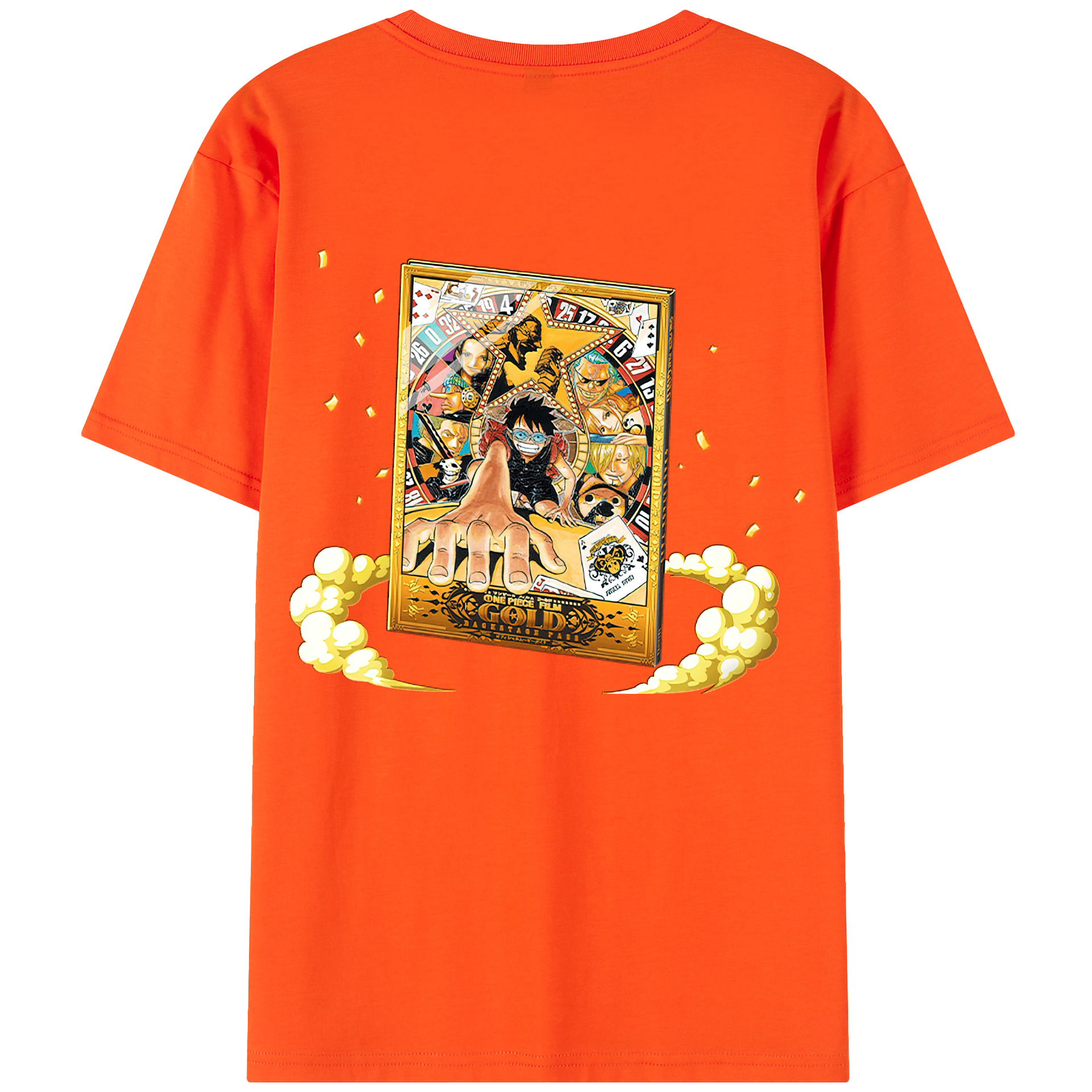 ワンピース モンキー・D・ルフィ ONE PIECE Monkey D. Luffy 綿100％半袖Tシャツ（背面プリント）