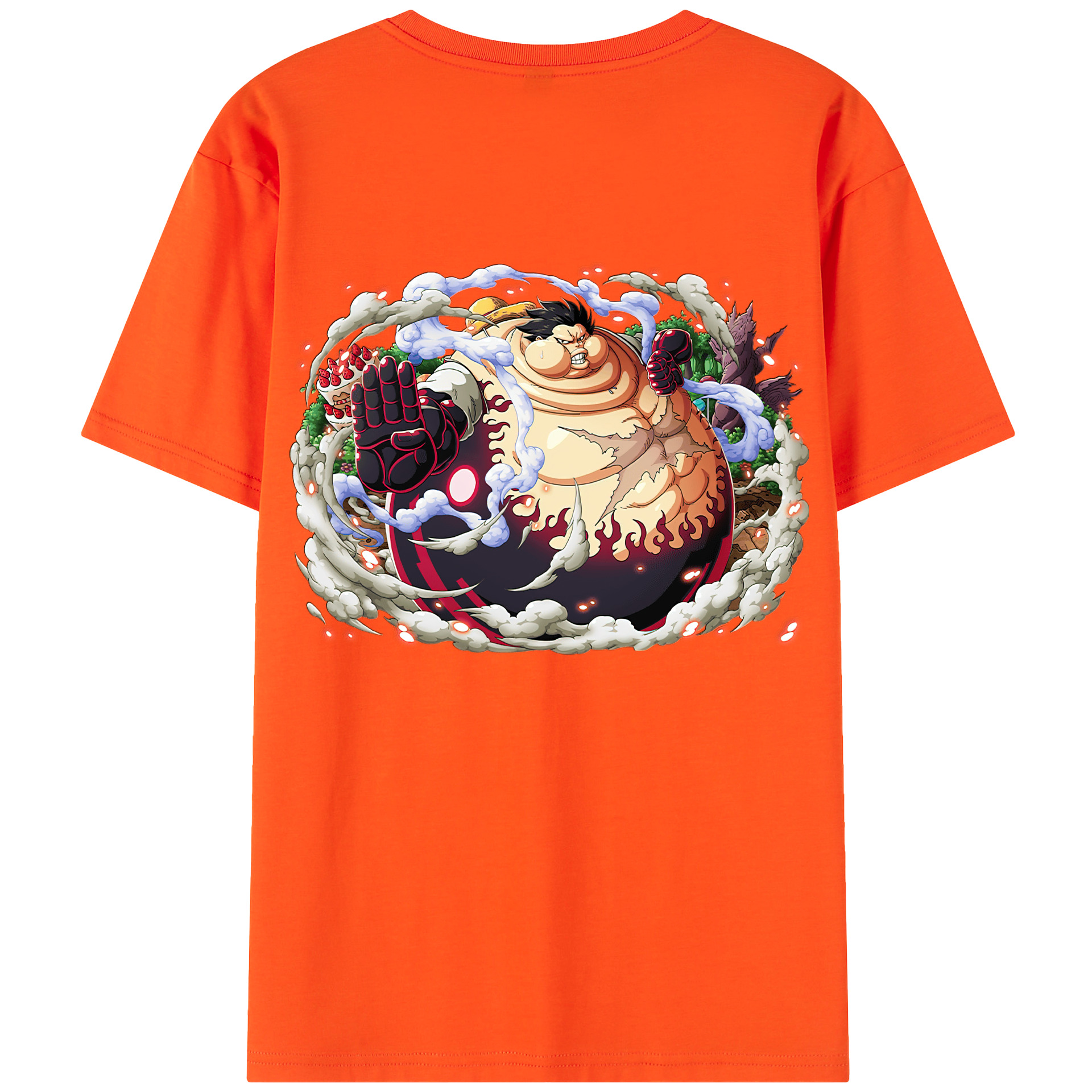 ワンピース モンキー・D・ルフィ ONE PIECE Monkey D. Luffy 綿100％半袖Tシャツ（背面プリント）