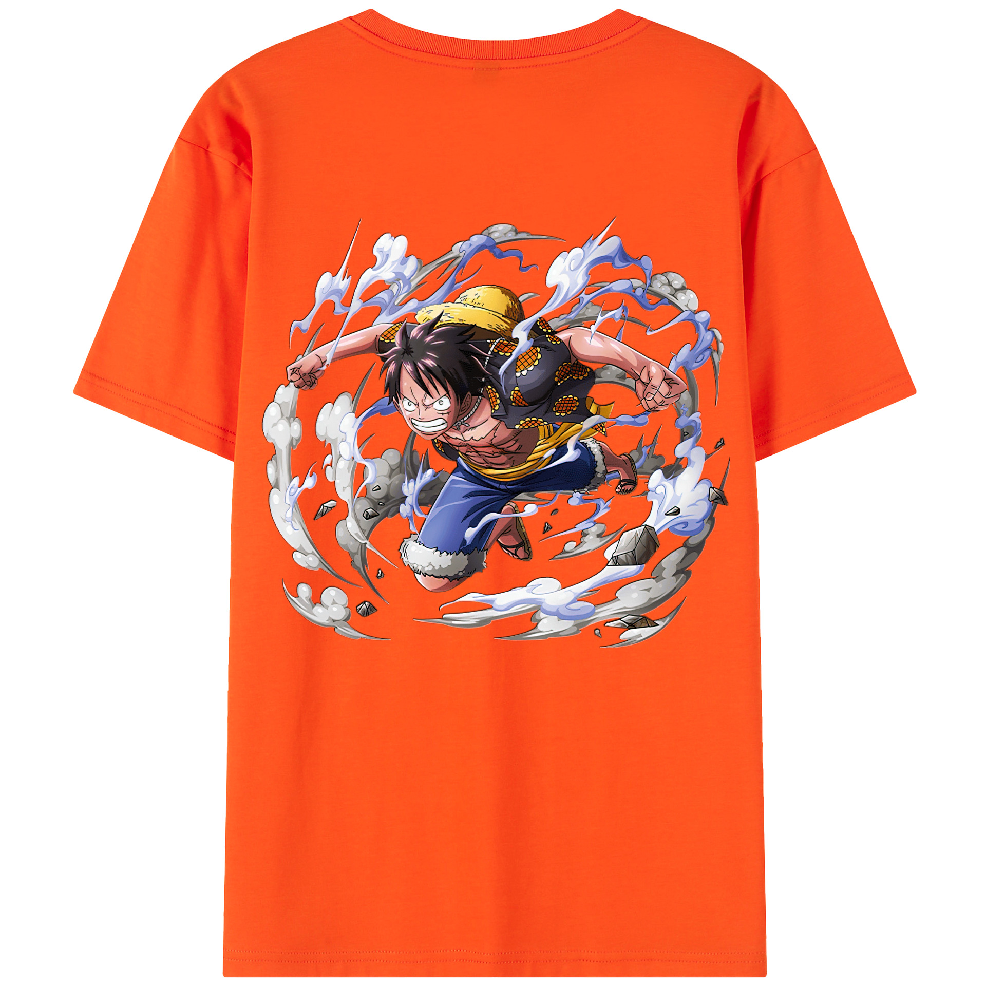 ワンピース モンキー・D・ルフィ ONE PIECE Monkey D. Luffy 綿100％半袖Tシャツ（背面プリント）