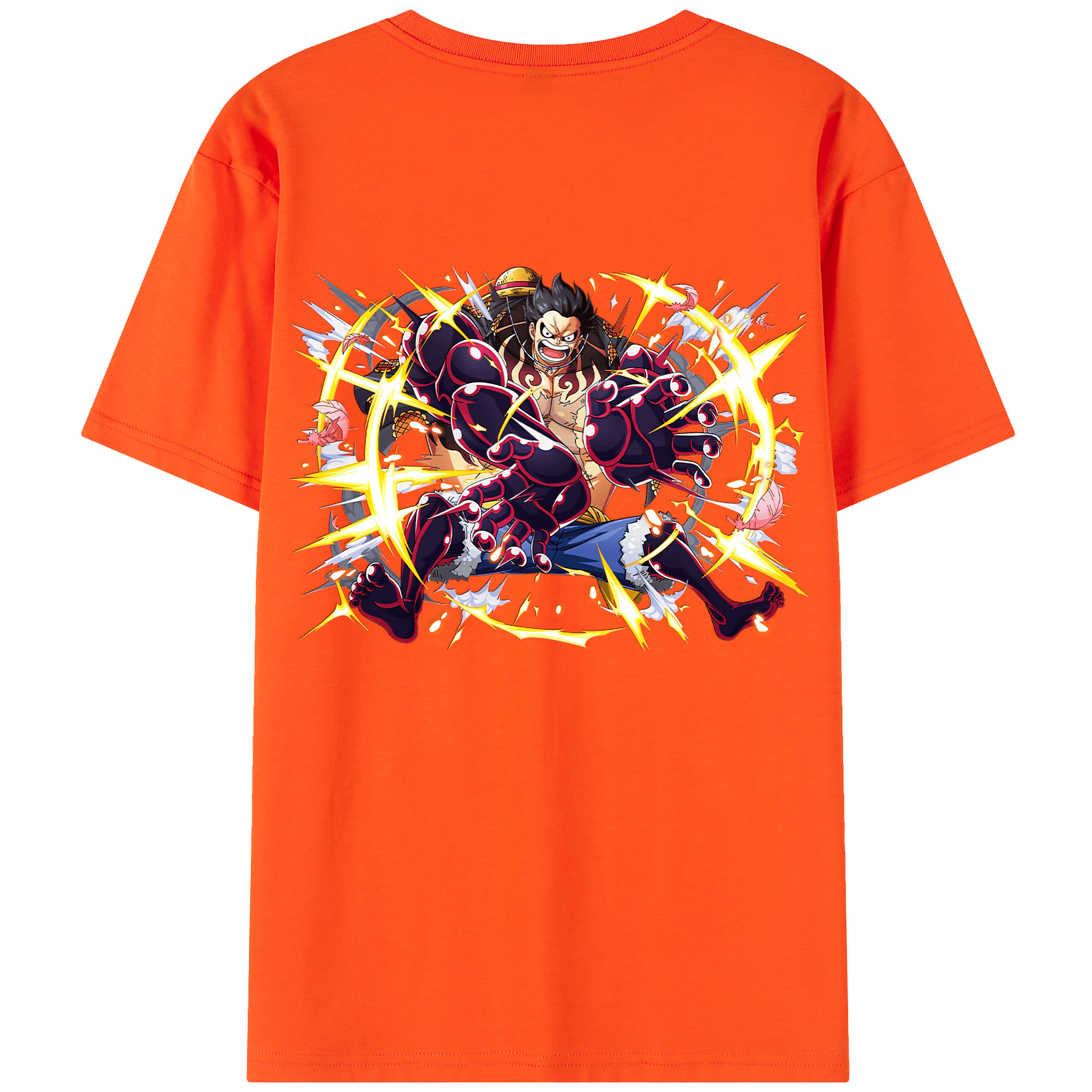 ワンピース モンキー・D・ルフィ ONE PIECE Monkey D. Luffy 綿100％半袖Tシャツ（背面プリント）