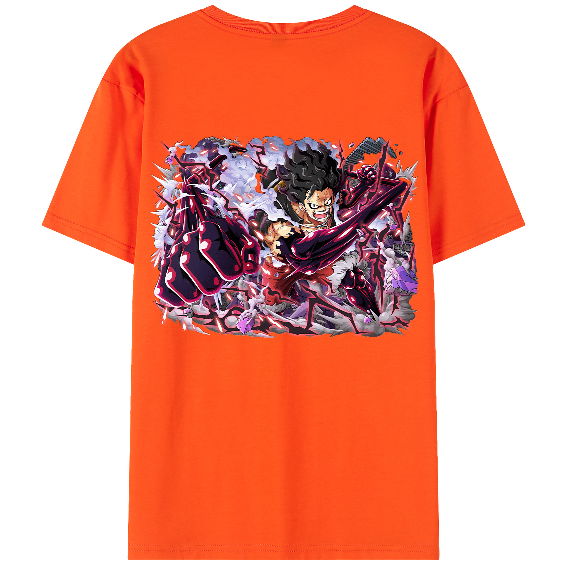 ワンピース モンキー・D・ルフィ ONE PIECE Monkey D. Luffy 綿100％半袖Tシャツ（背面プリント）