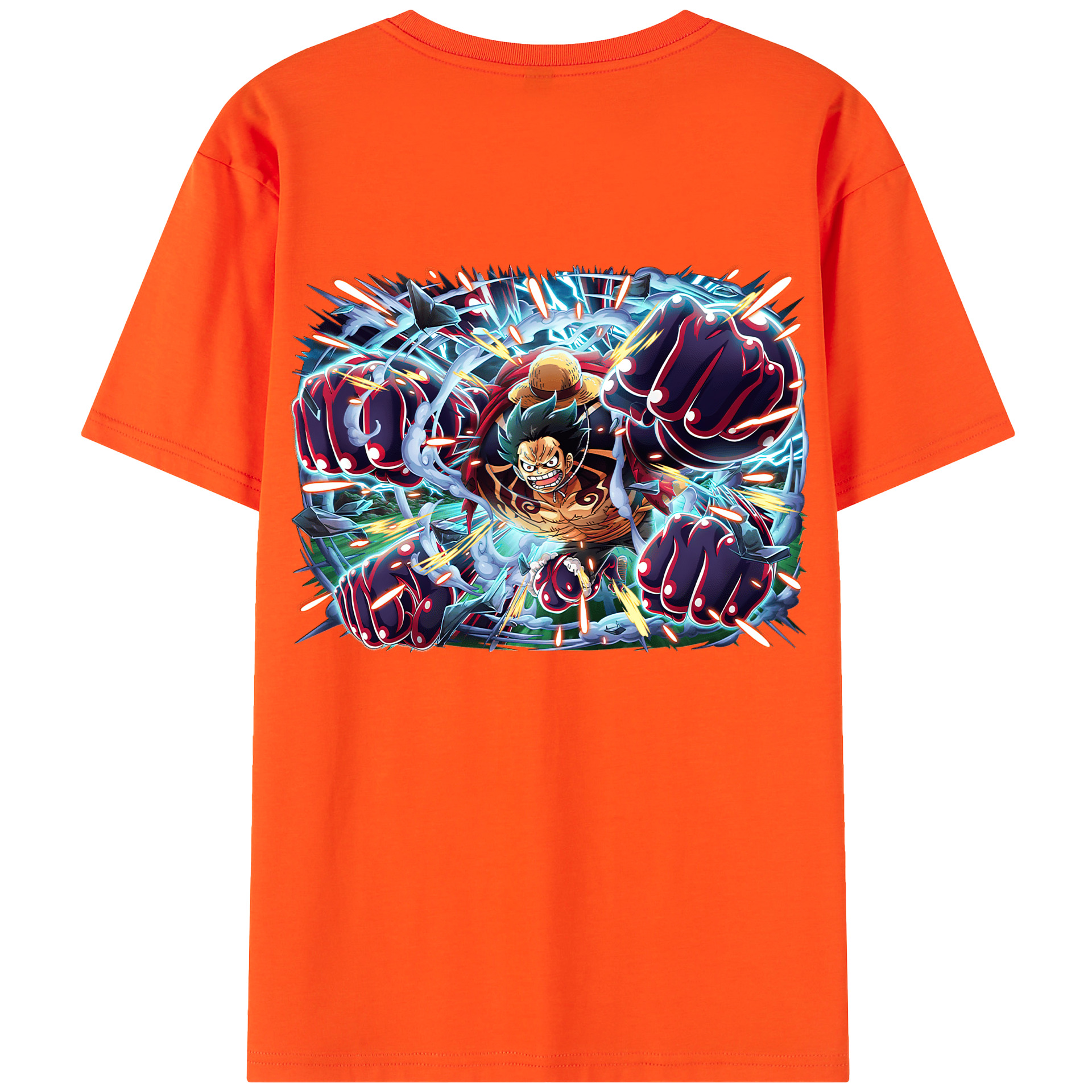 ワンピース モンキー・D・ルフィ ONE PIECE Monkey D. Luffy 綿100％半袖Tシャツ（背面プリント）
