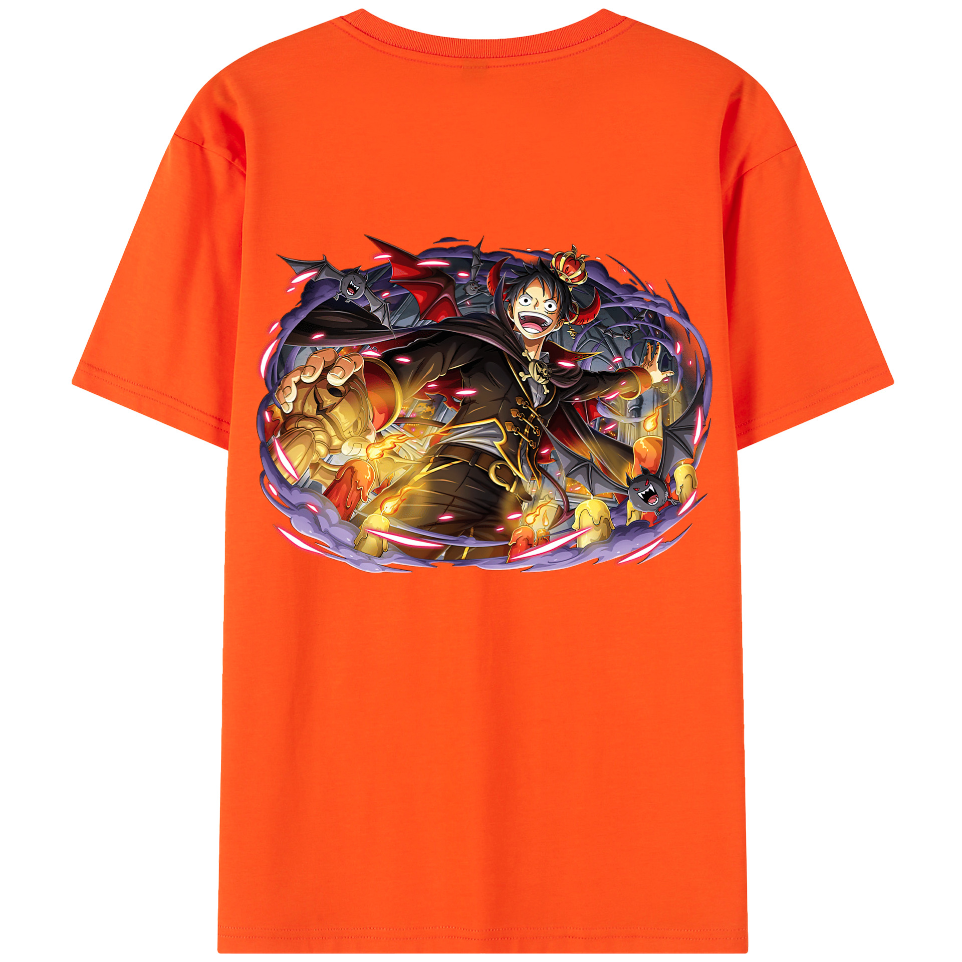 ワンピース モンキー・D・ルフィ ONE PIECE Monkey D. Luffy 綿100％半袖Tシャツ（背面プリント）