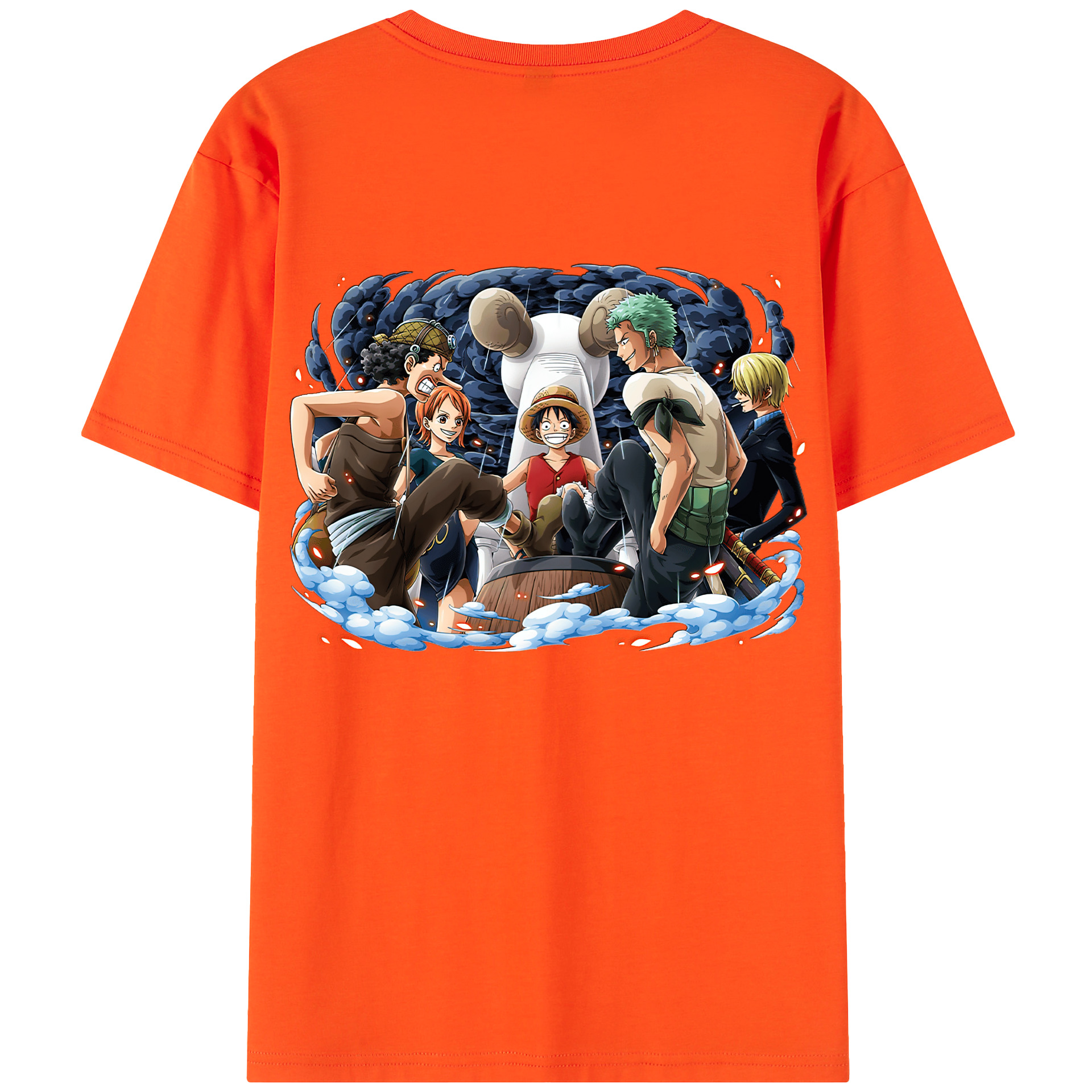 ワンピース モンキー・D・ルフィ ONE PIECE Monkey D. Luffy 綿100％半袖Tシャツ（背面プリント）