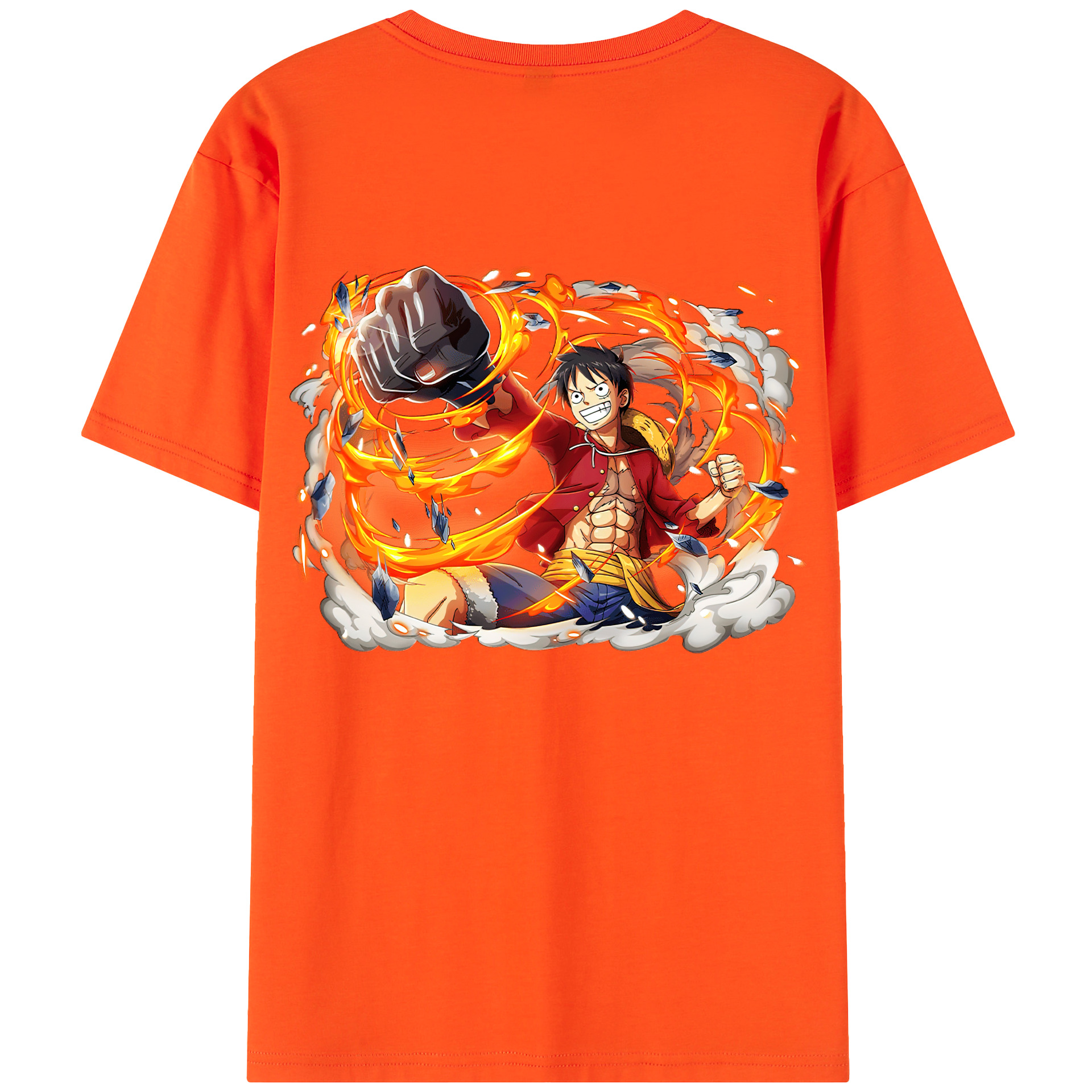 ワンピース モンキー・D・ルフィ ONE PIECE Monkey D. Luffy 綿100％半袖Tシャツ（背面プリント）