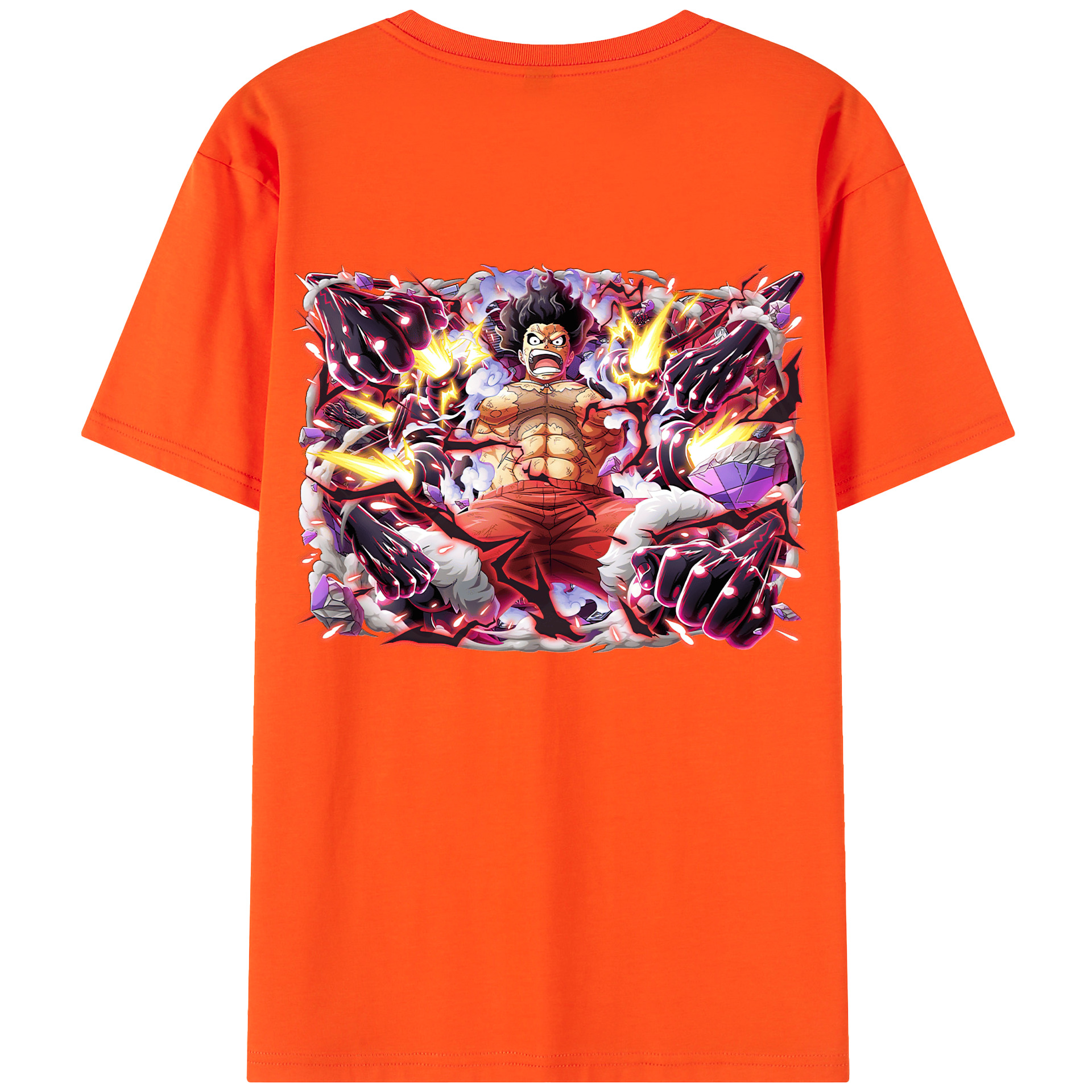 ワンピース モンキー・D・ルフィ ONE PIECE Monkey D. Luffy 綿100％半袖Tシャツ（背面プリント）