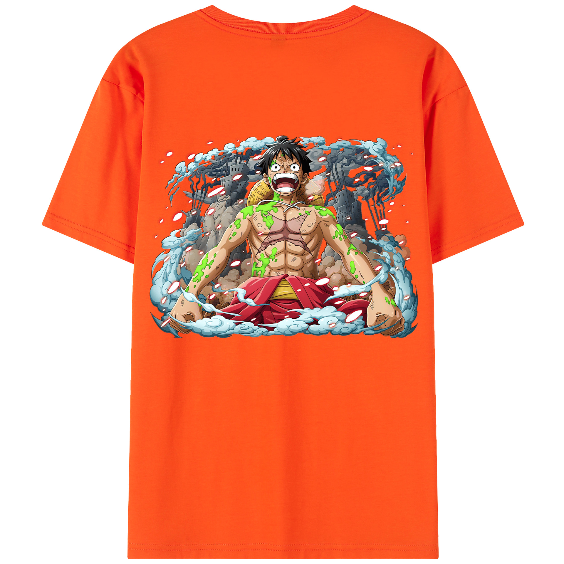 ワンピース モンキー・D・ルフィ ONE PIECE Monkey D. Luffy 綿100％半袖Tシャツ（背面プリント）