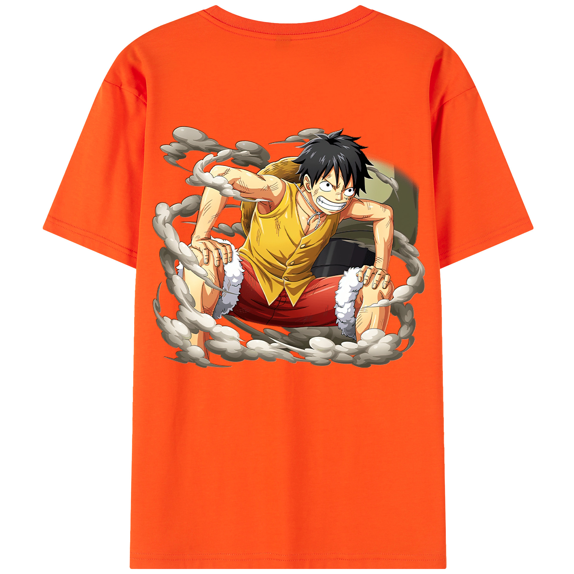 ワンピース モンキー・D・ルフィ ONE PIECE Monkey D. Luffy 綿100％半袖Tシャツ（背面プリント）