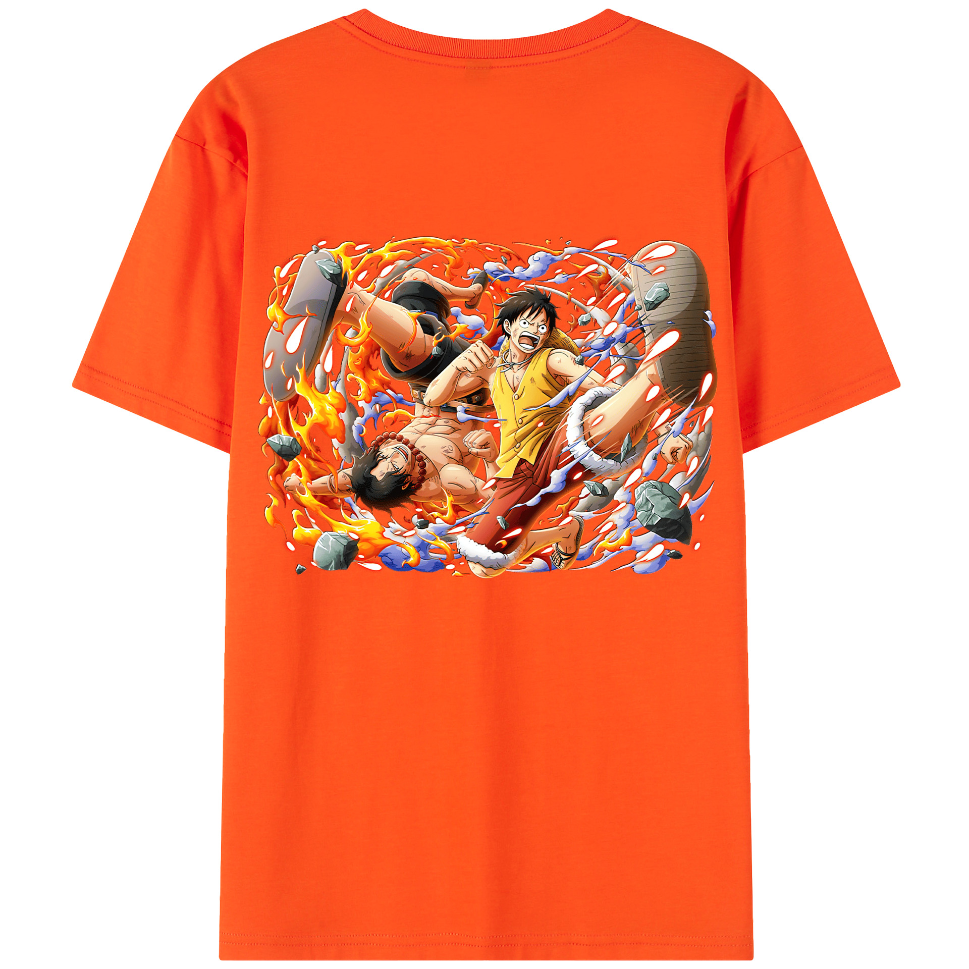 ワンピース モンキー・D・ルフィ ONE PIECE Monkey D. Luffy 綿100％半袖Tシャツ（背面プリント）