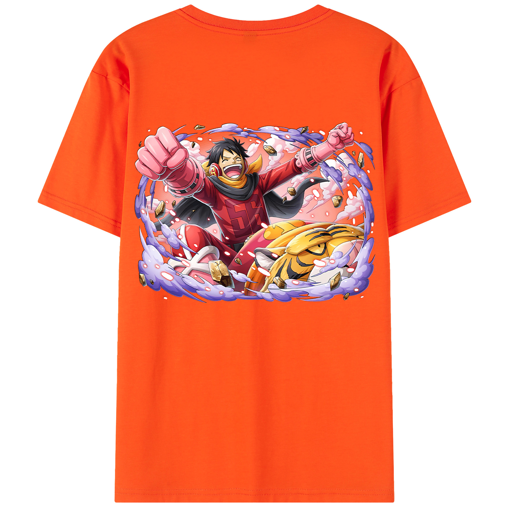 ワンピース モンキー・D・ルフィ ONE PIECE Monkey D. Luffy 綿100％半袖Tシャツ（背面プリント）
