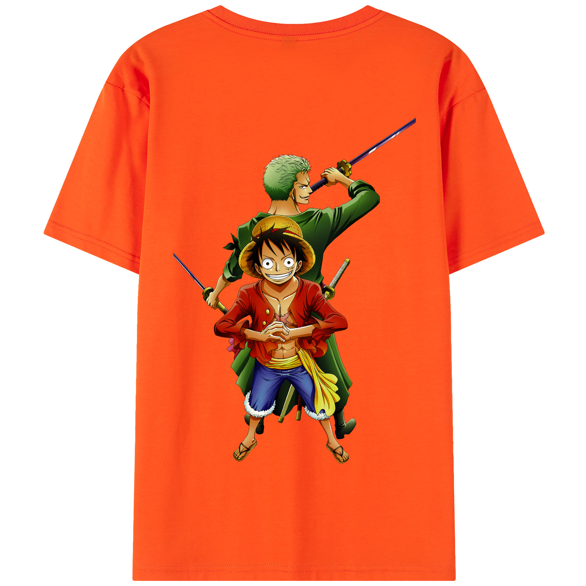 ワンピース モンキー・D・ルフィ ONE PIECE Monkey D. Luffy 綿100％半袖Tシャツ（背面プリント）