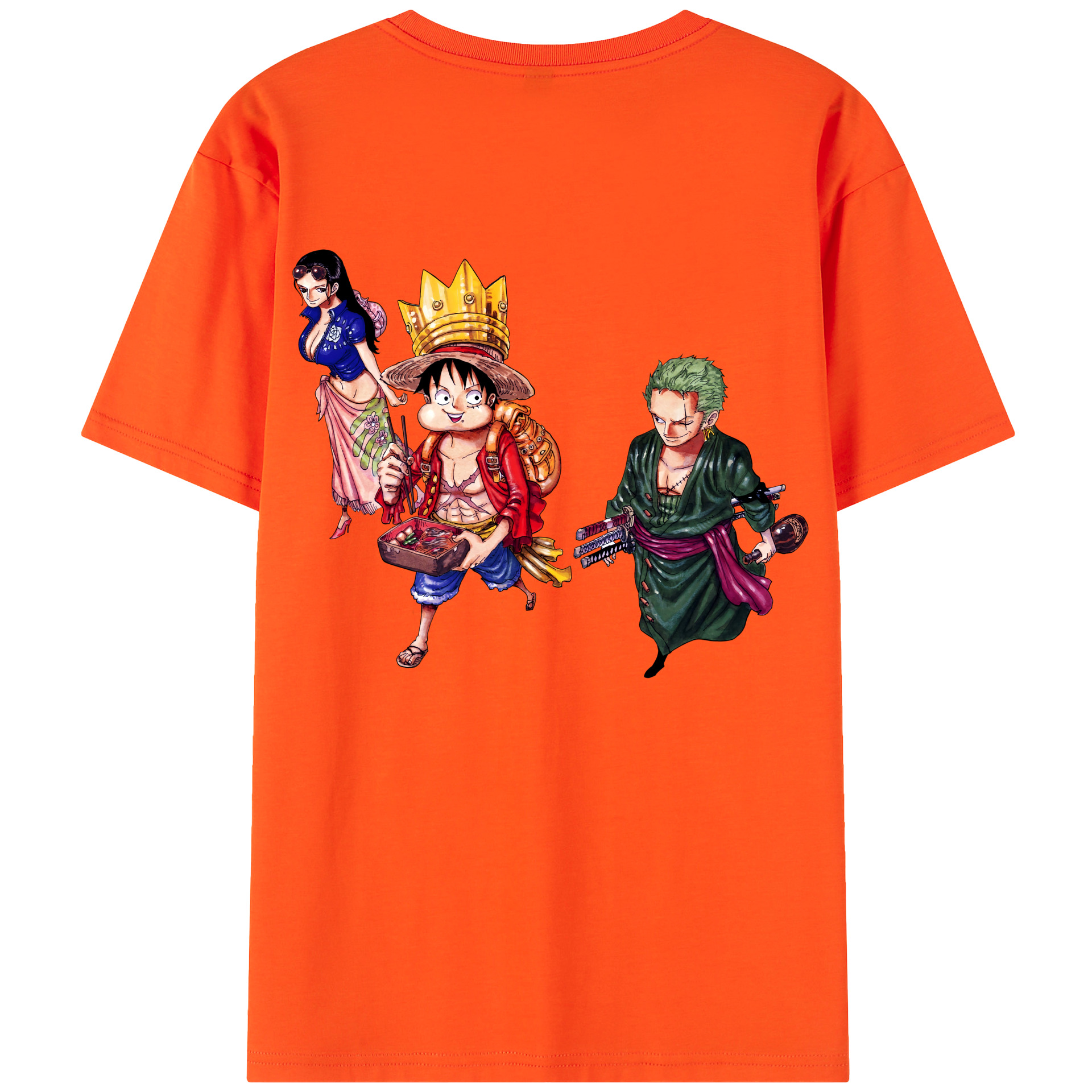 ワンピース モンキー・D・ルフィ ONE PIECE Monkey D. Luffy 綿100％半袖Tシャツ（背面プリント）