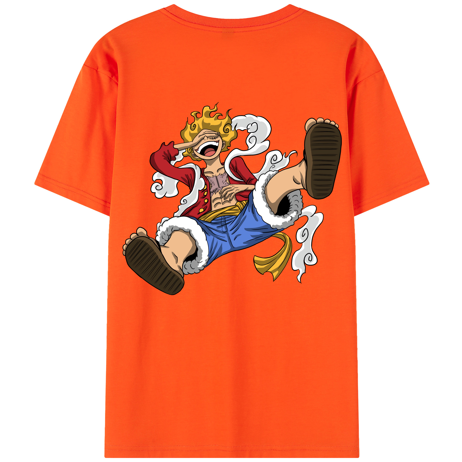 ワンピース モンキー・D・ルフィ ONE PIECE Monkey D. Luffy 綿100％半袖Tシャツ（背面プリント）