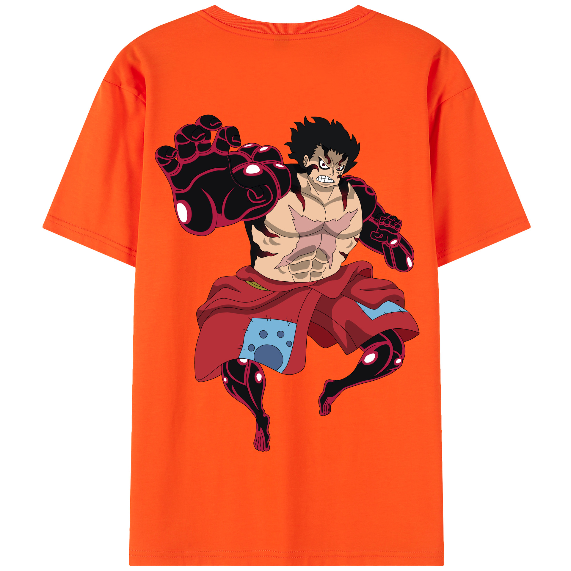ワンピース モンキー・D・ルフィ ONE PIECE Monkey D. Luffy 綿100％半袖Tシャツ（背面プリント）