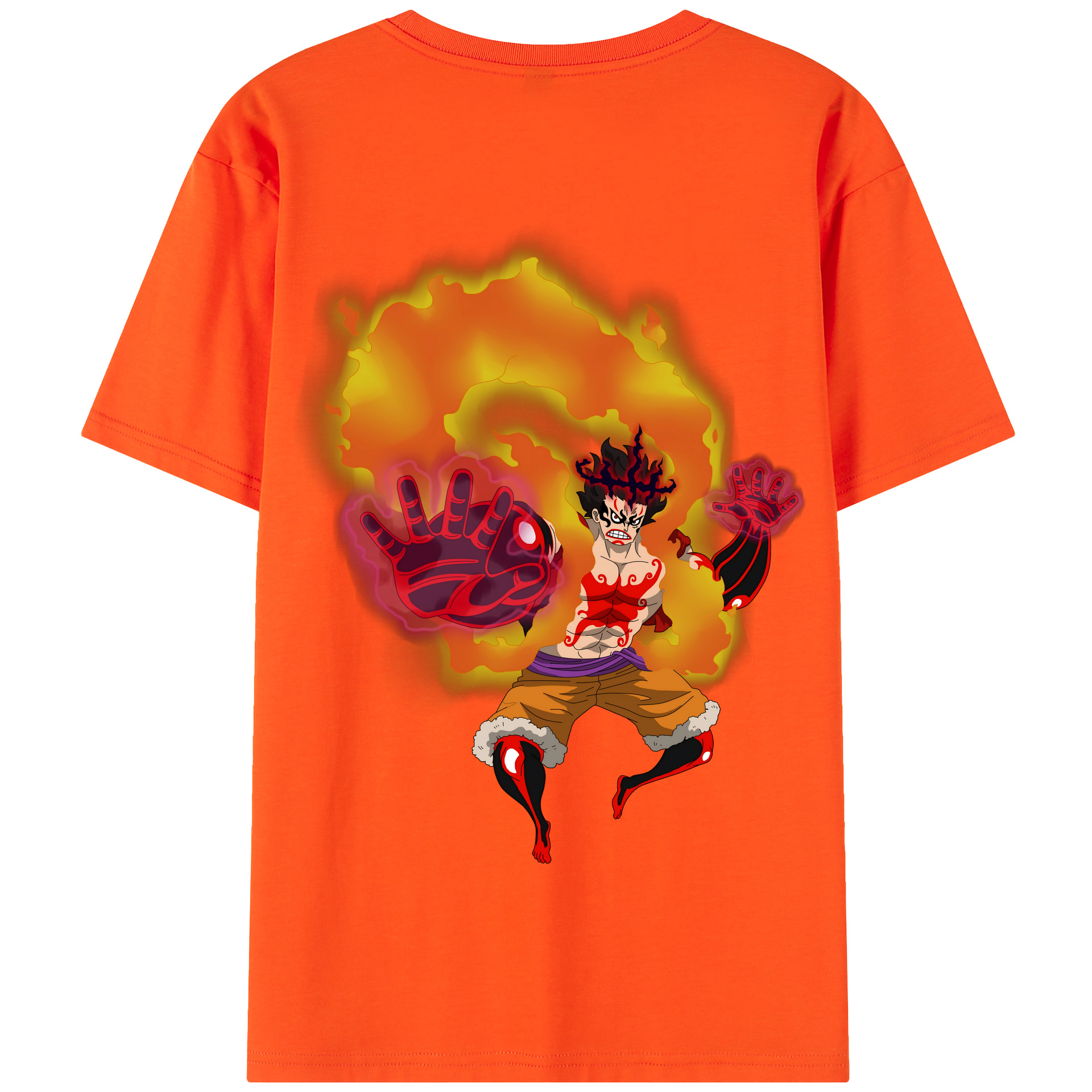 ワンピース モンキー・D・ルフィ ONE PIECE Monkey D. Luffy 綿100％半袖Tシャツ（背面プリント）