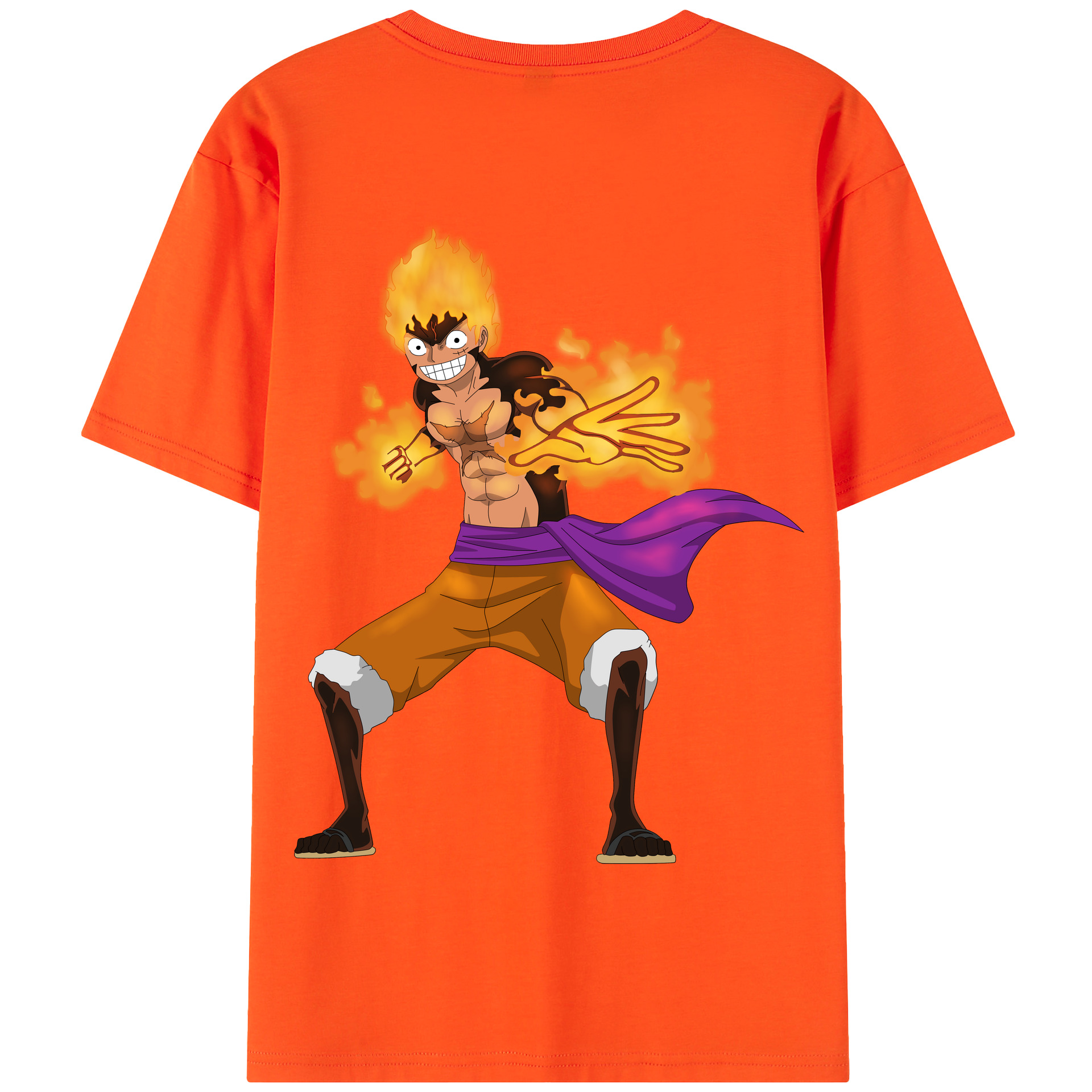 ワンピース モンキー・D・ルフィ ONE PIECE Monkey D. Luffy 綿100％半袖Tシャツ（背面プリント）
