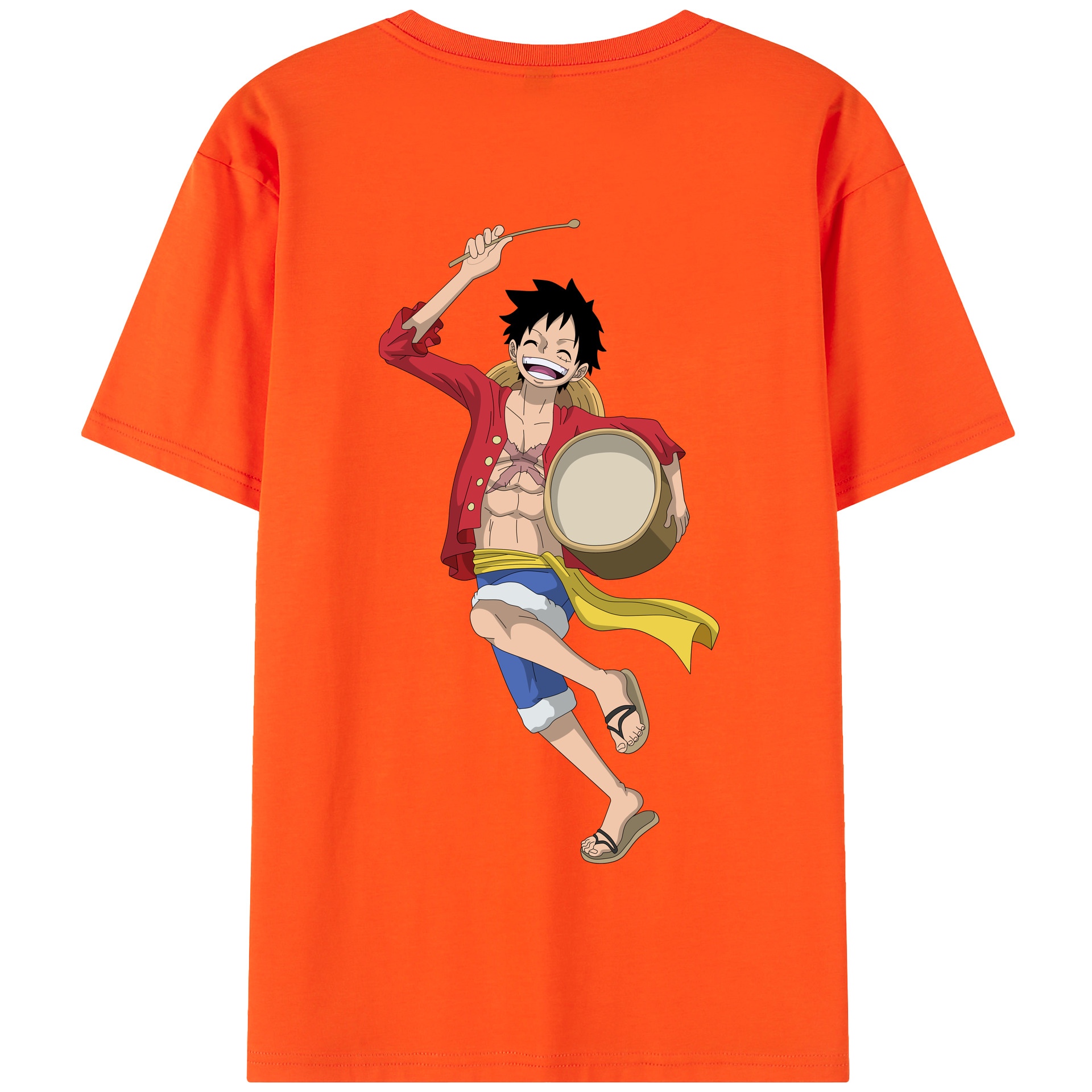 ワンピース モンキー・D・ルフィ ONE PIECE Monkey D. Luffy 綿100％半袖Tシャツ（背面プリント）