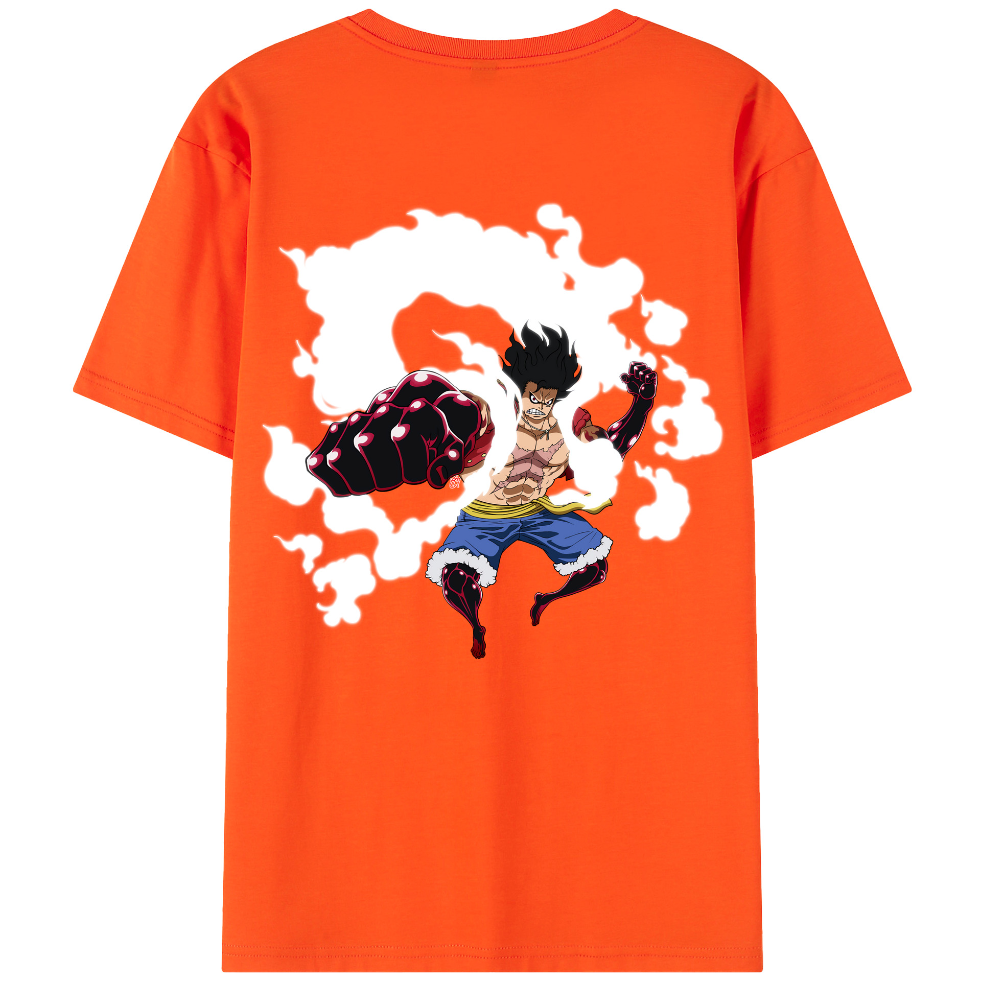 ワンピース モンキー・D・ルフィ ONE PIECE Monkey D. Luffy 綿100％半袖Tシャツ（背面プリント）