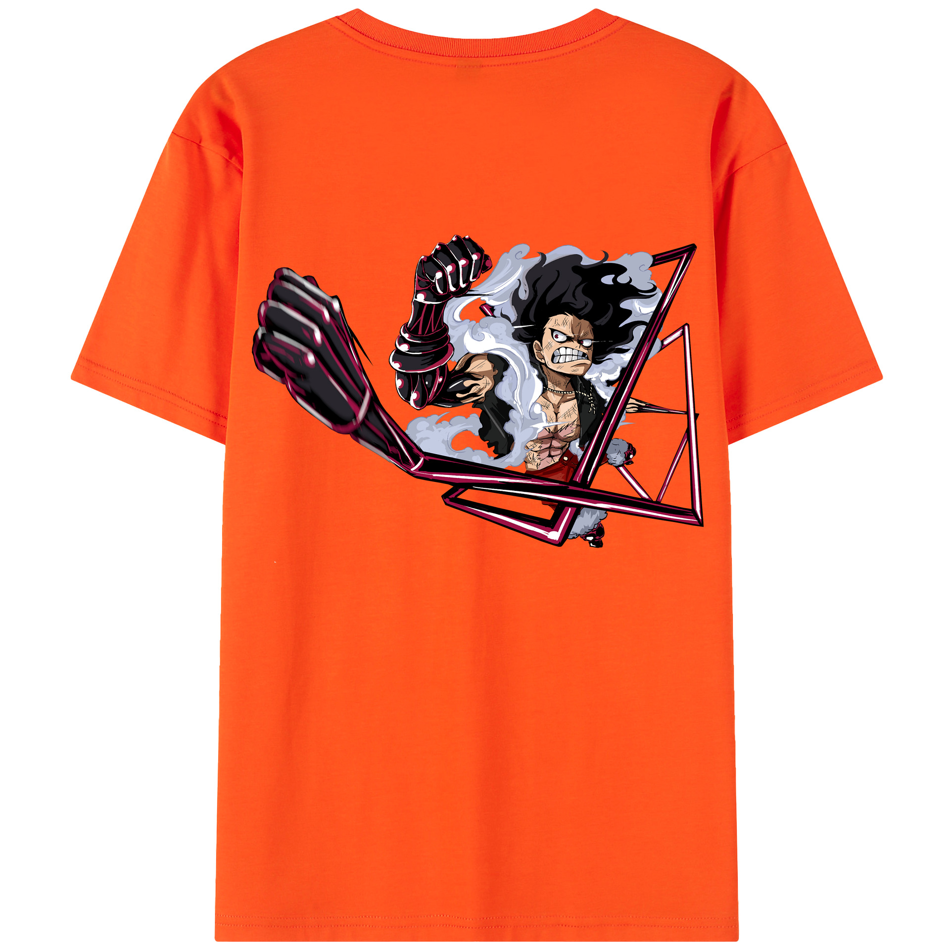 ワンピース モンキー・D・ルフィ ONE PIECE Monkey D. Luffy 綿100％半袖Tシャツ（背面プリント）
