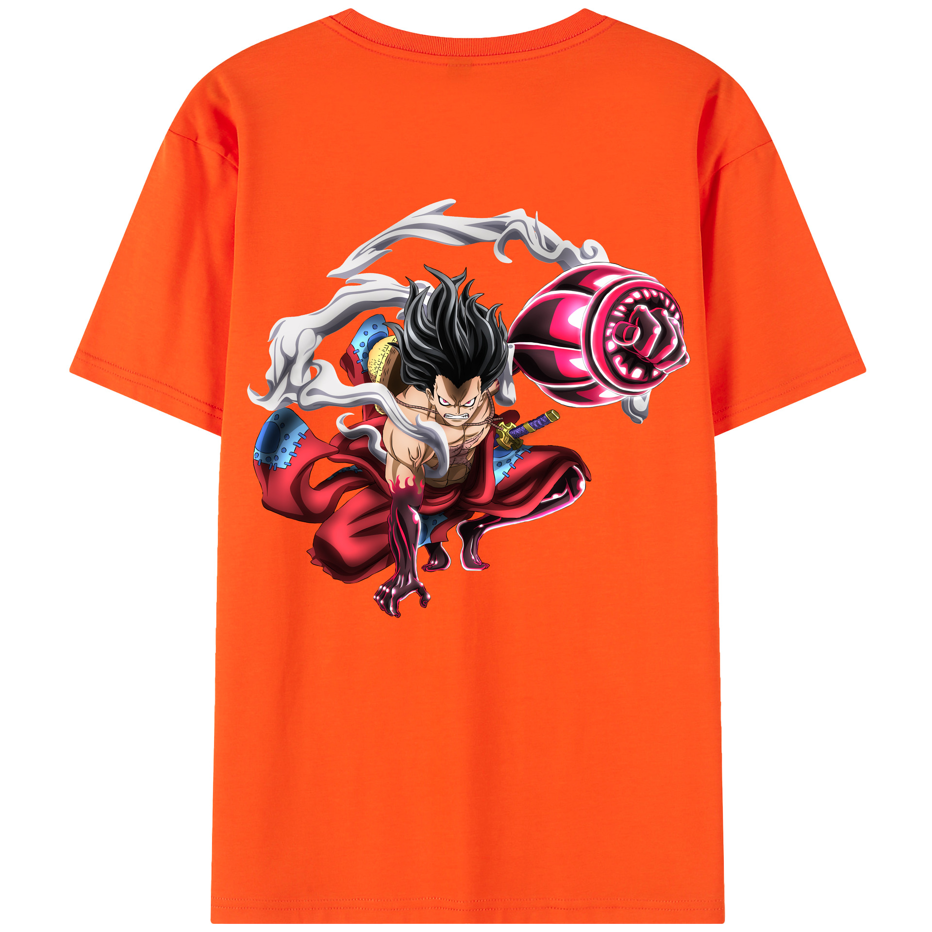 ワンピース モンキー・D・ルフィ ONE PIECE Monkey D. Luffy 綿100％半袖Tシャツ（背面プリント）