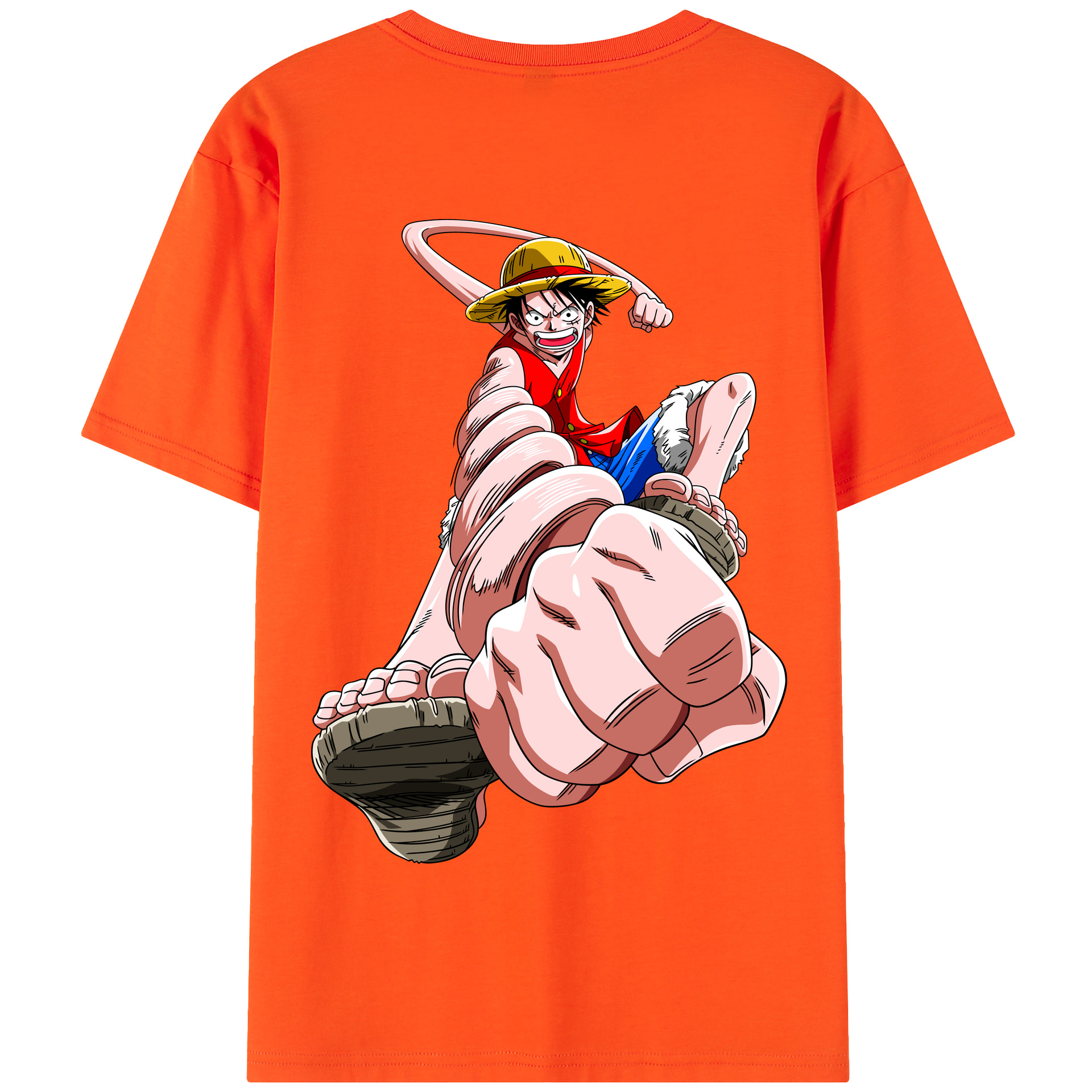ワンピース モンキー・D・ルフィ ONE PIECE Monkey D. Luffy 綿100％半袖Tシャツ（背面プリント）