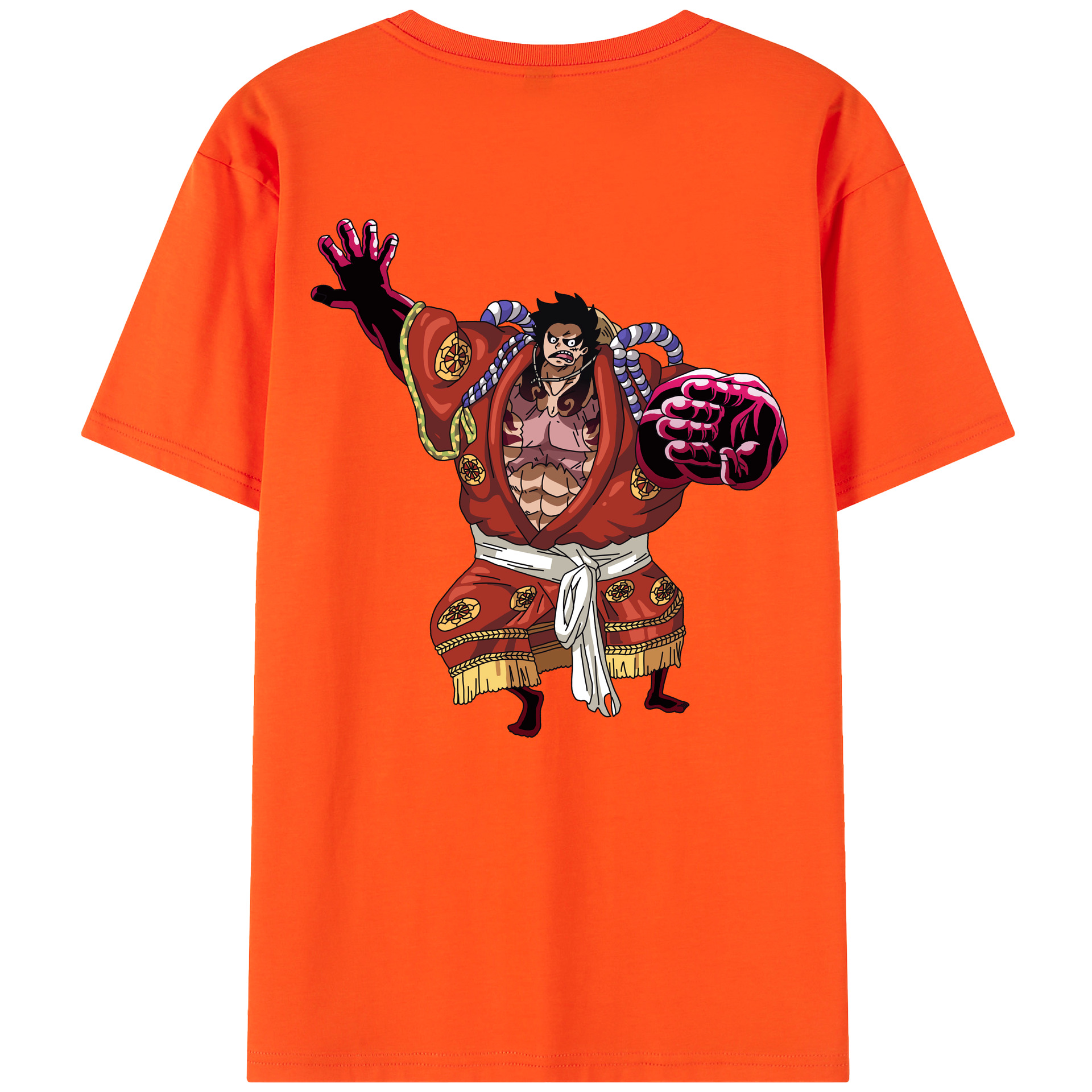 ワンピース モンキー・D・ルフィ ONE PIECE Monkey D. Luffy 綿100％半袖Tシャツ（背面プリント）