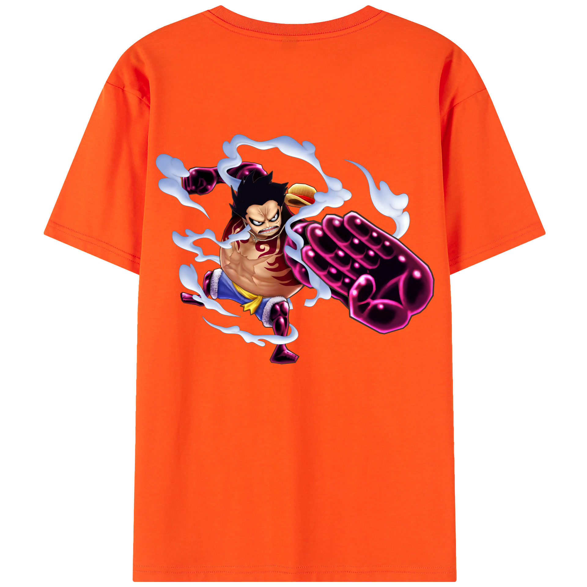 ワンピース モンキー・D・ルフィ ONE PIECE Monkey D. Luffy 綿100％半袖Tシャツ（背面プリント）