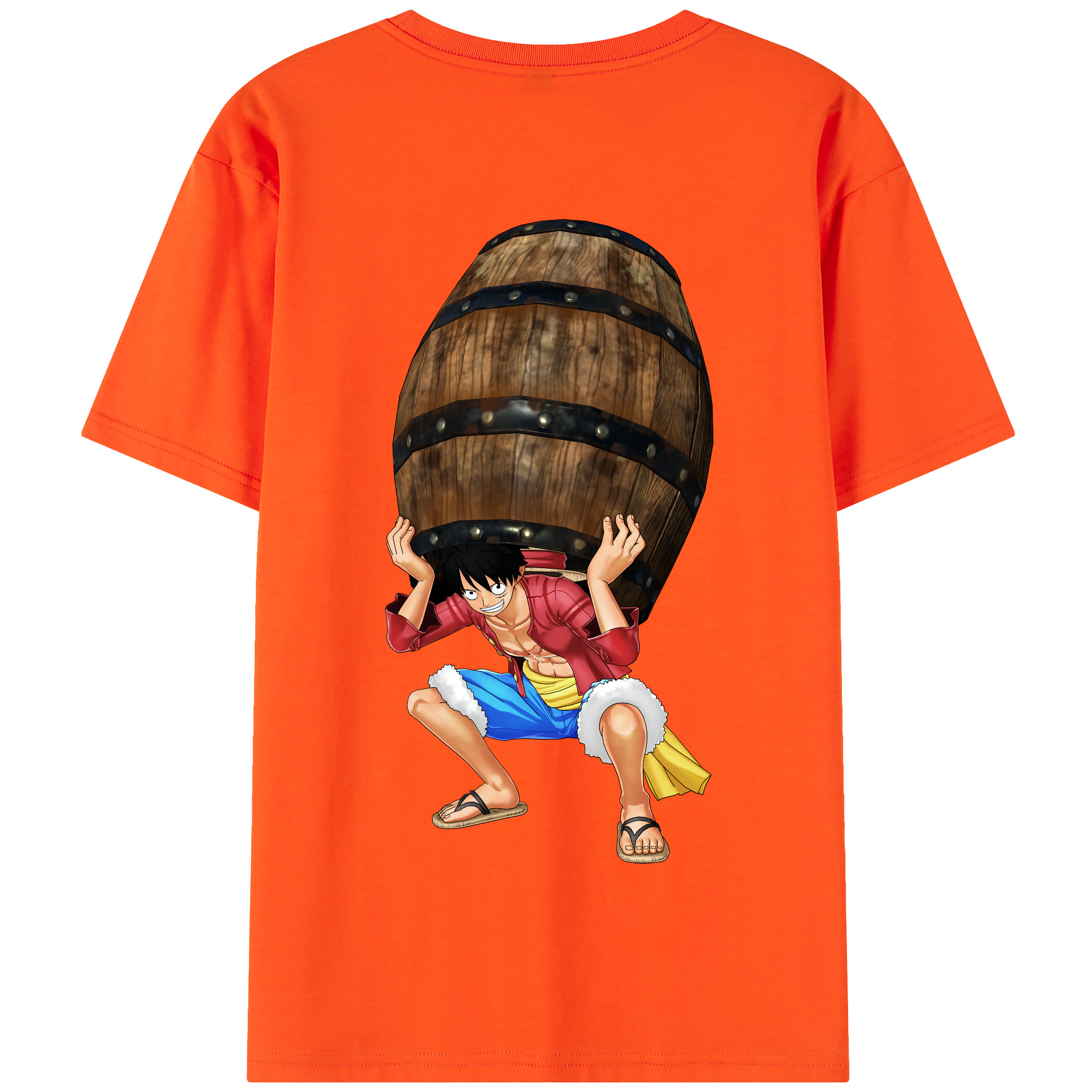 ワンピース モンキー・D・ルフィ ONE PIECE Monkey D. Luffy 綿100％半袖Tシャツ（背面プリント）