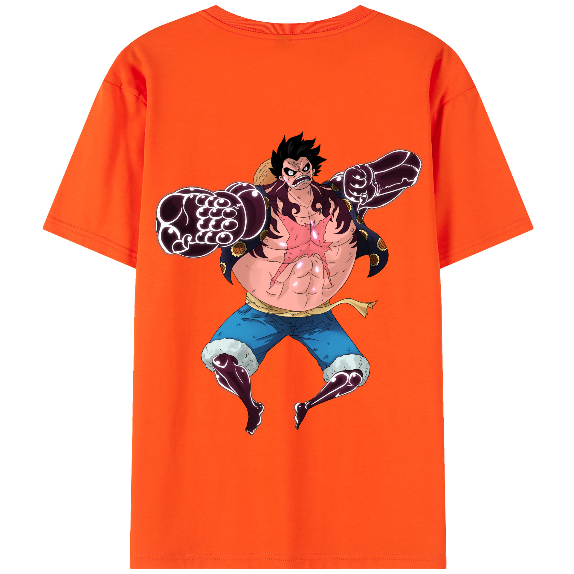 ワンピース モンキー・D・ルフィ ONE PIECE Monkey D. Luffy 綿100％半袖Tシャツ（背面プリント）