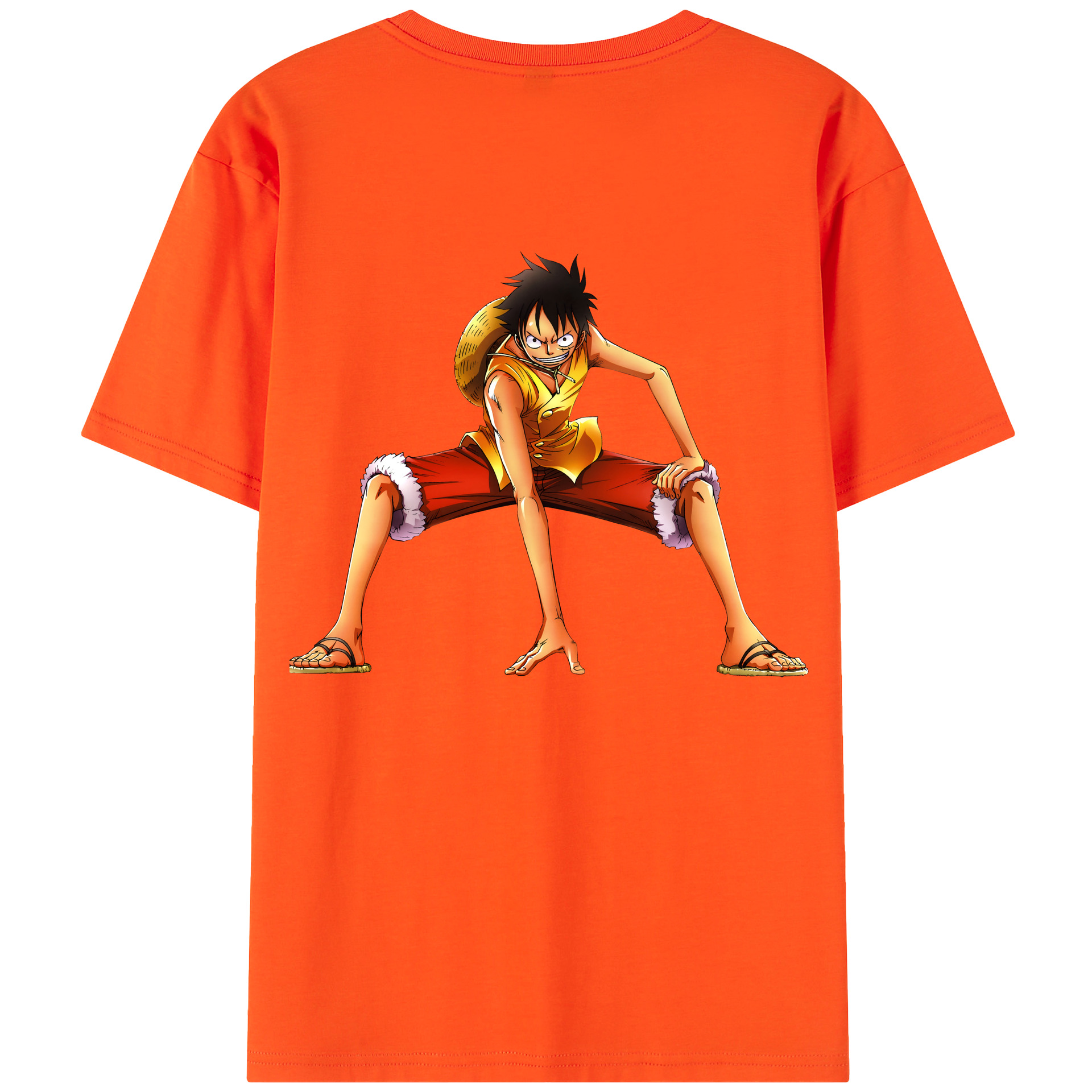 ワンピース モンキー・D・ルフィ ONE PIECE Monkey D. Luffy 綿100％半袖Tシャツ（背面プリント）