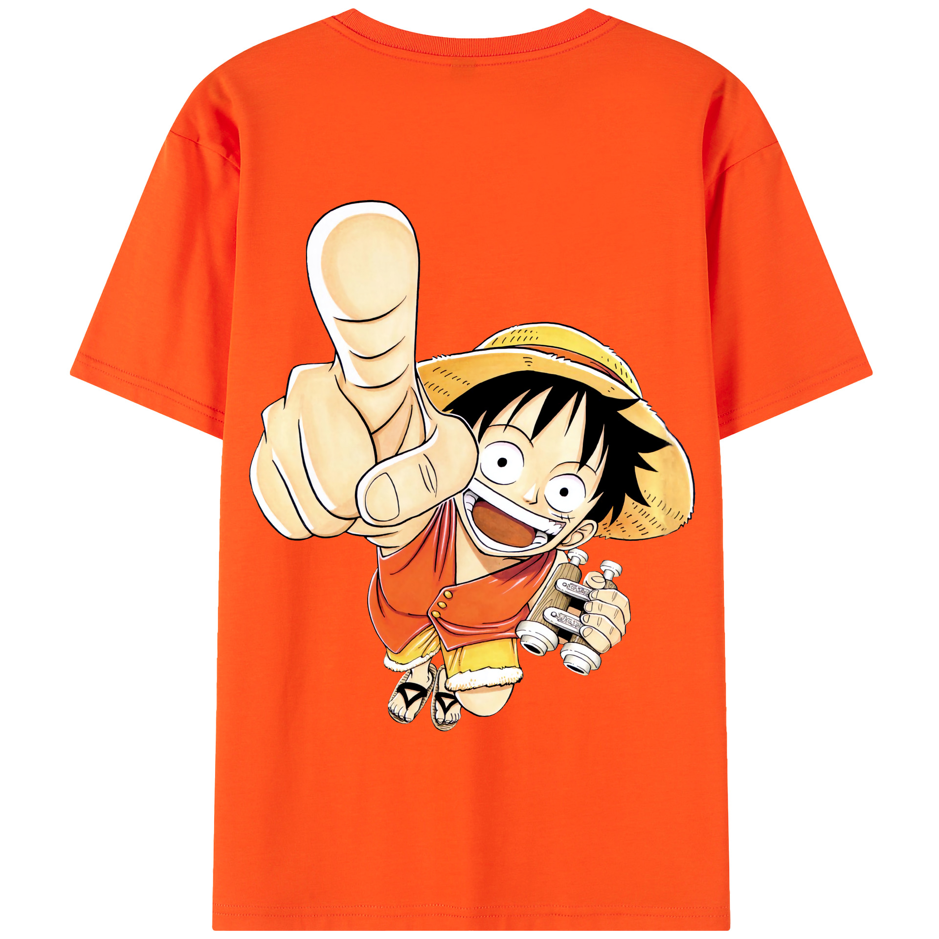 ワンピース モンキー・D・ルフィ ONE PIECE Monkey D. Luffy 綿100％半袖Tシャツ（背面プリント）