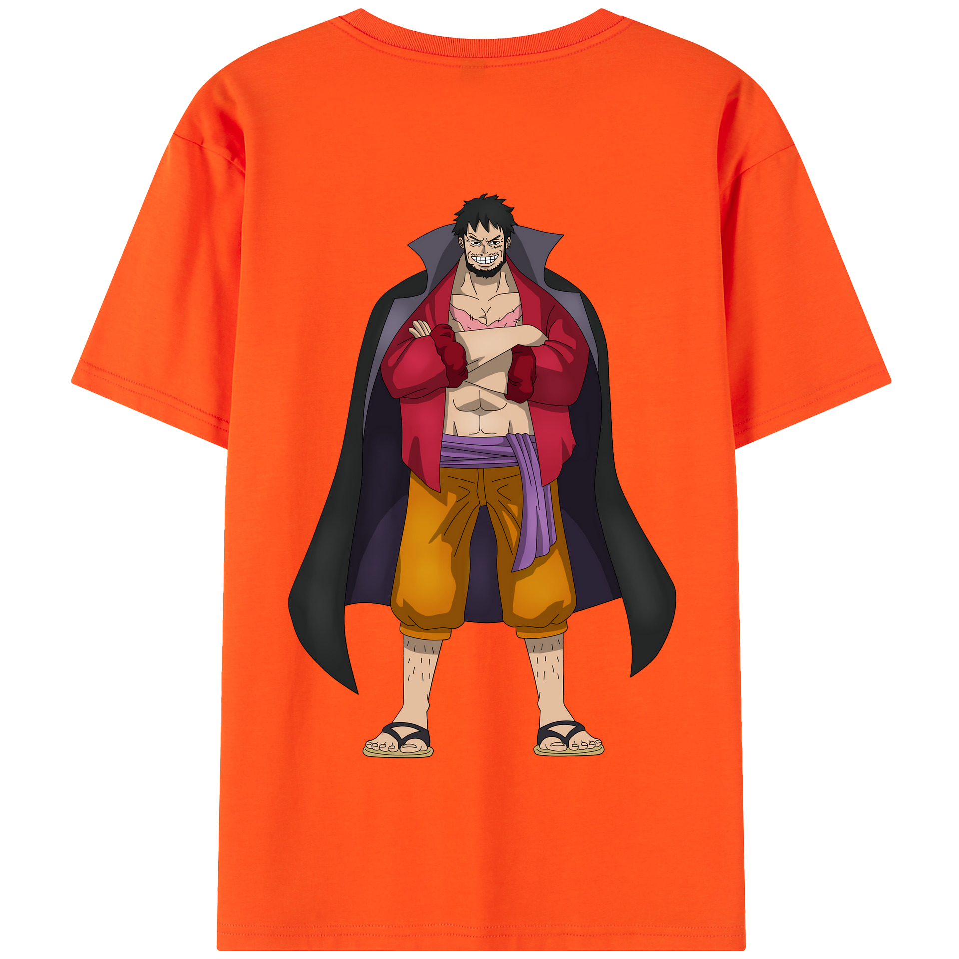 ワンピース モンキー・D・ルフィ ONE PIECE Monkey D. Luffy 綿100％半袖Tシャツ（背面プリント）