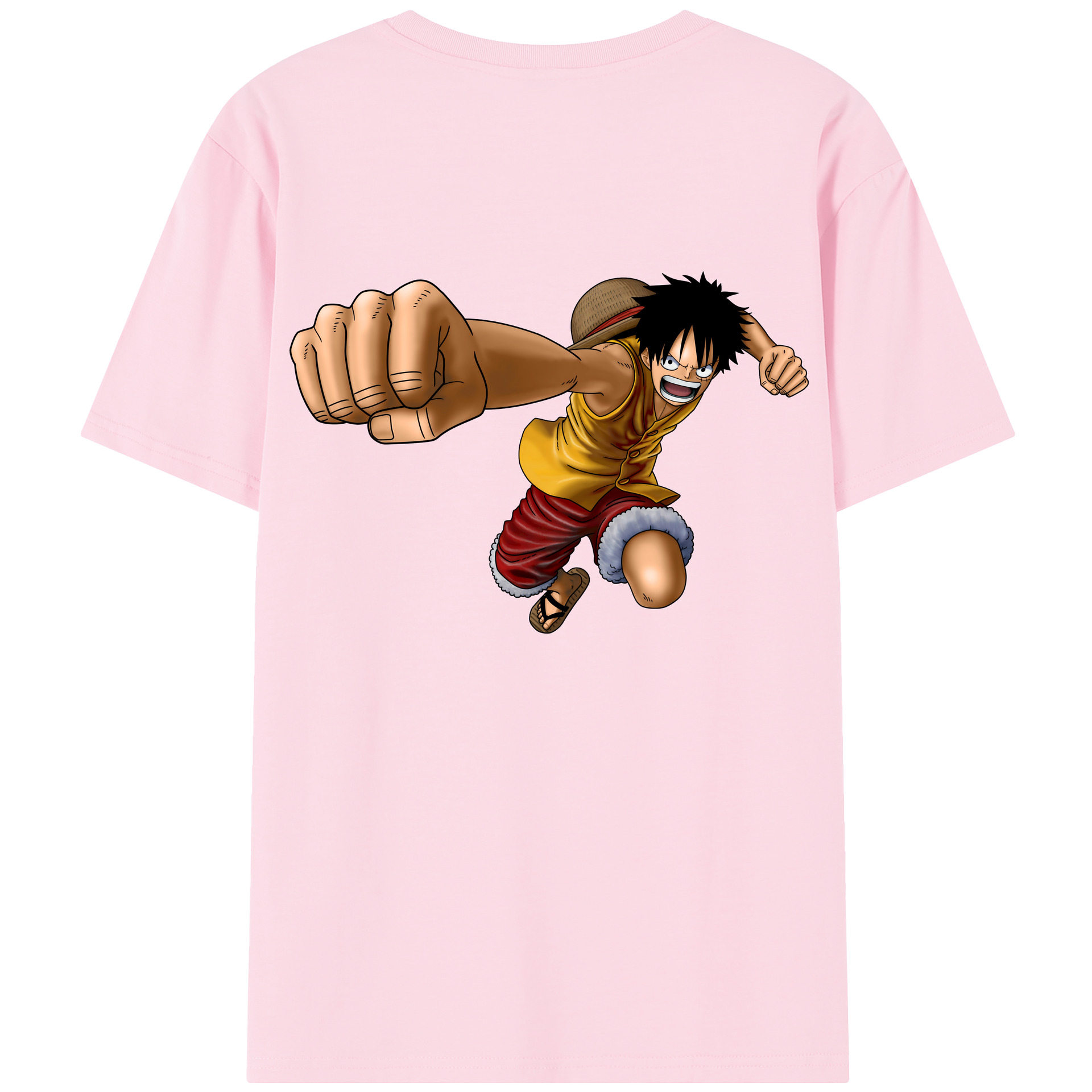 ワンピース モンキー・D・ルフィ ONE PIECE Monkey D. Luffy 綿100％半袖Tシャツ（背面プリント）
