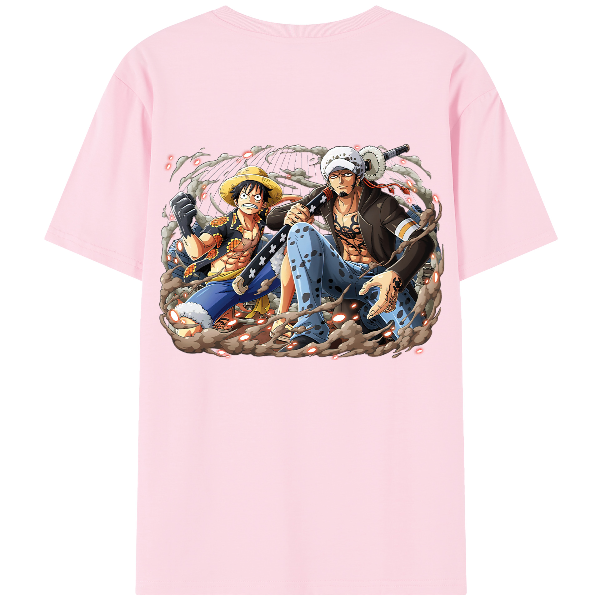 ワンピース モンキー・D・ルフィ ONE PIECE Monkey D. Luffy 綿100％半袖Tシャツ（背面プリント）