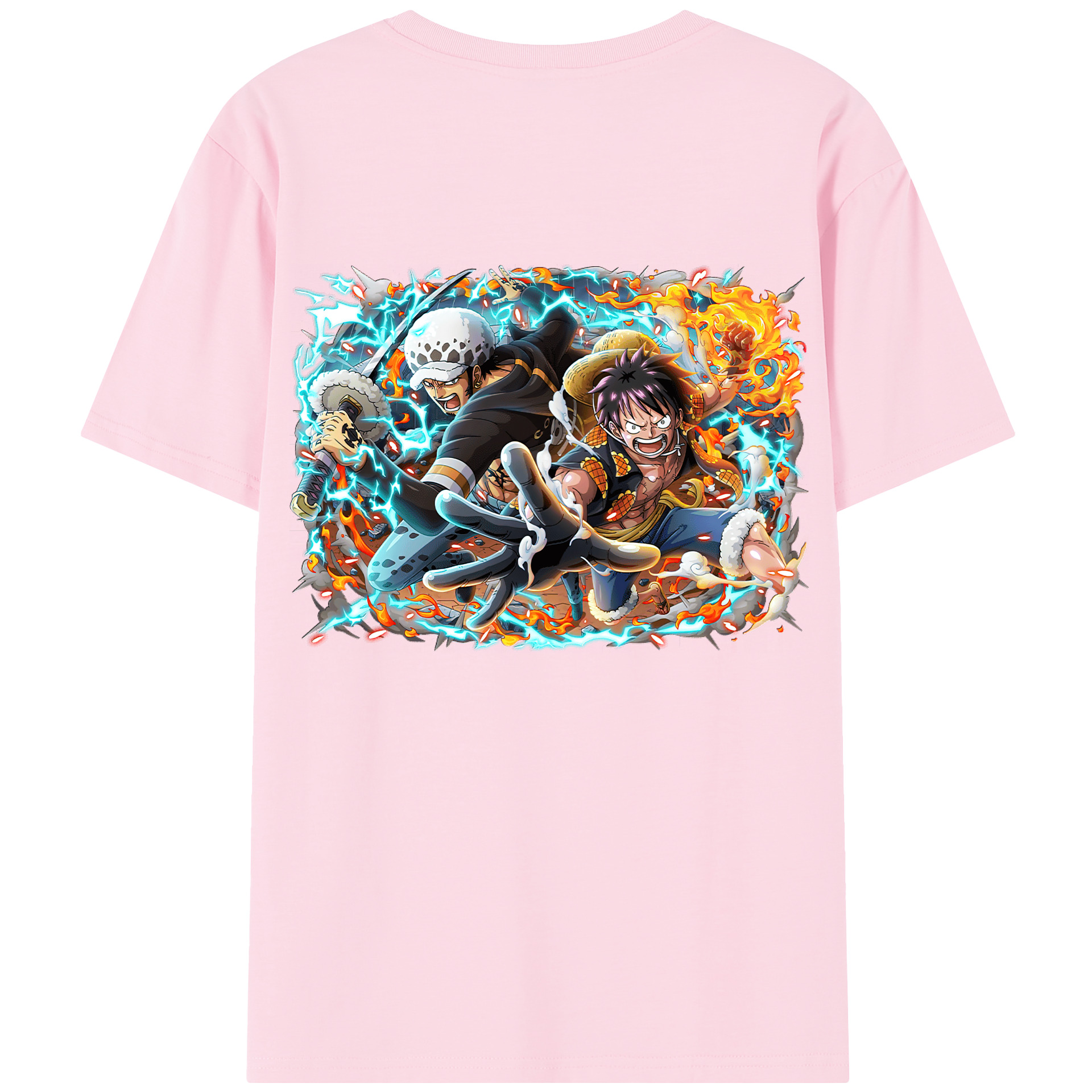 ワンピース モンキー・D・ルフィ ONE PIECE Monkey D. Luffy 綿100％半袖Tシャツ（背面プリント）