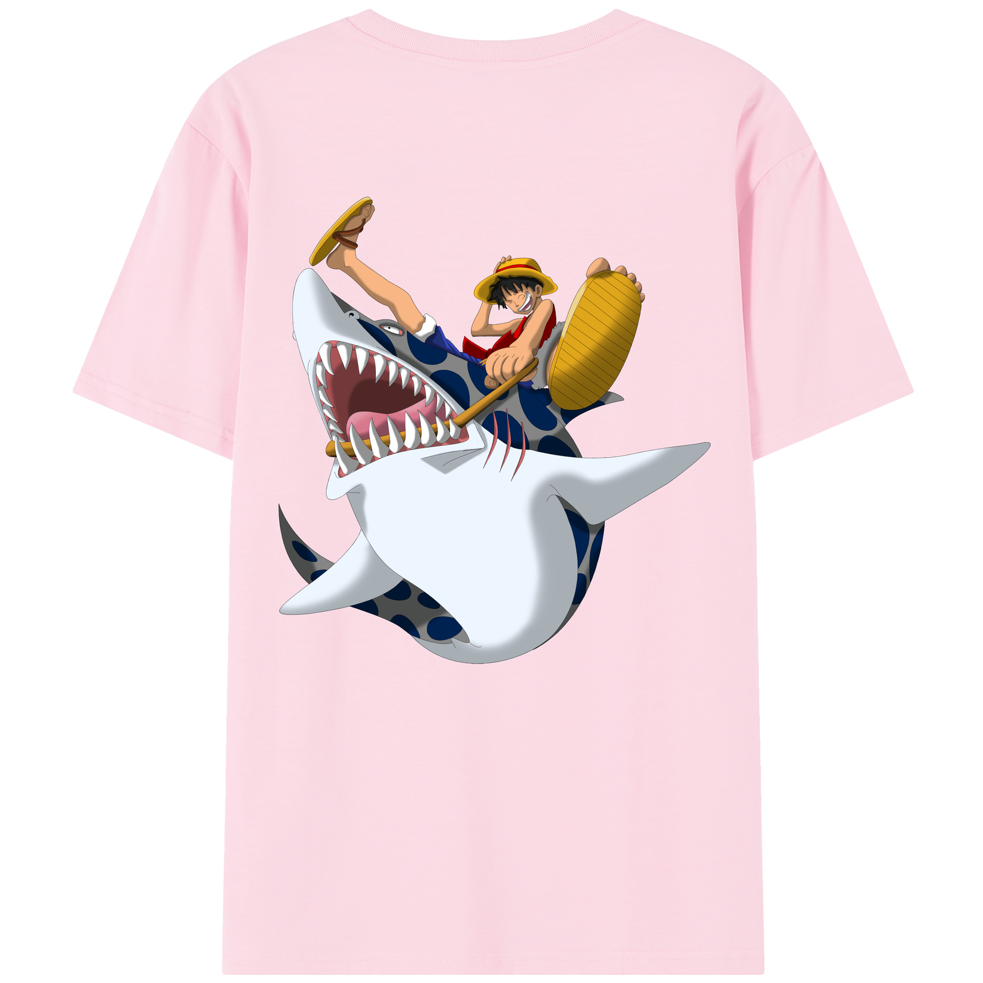 ワンピース モンキー・D・ルフィ ONE PIECE Monkey D. Luffy 綿100％半袖Tシャツ（背面プリント）