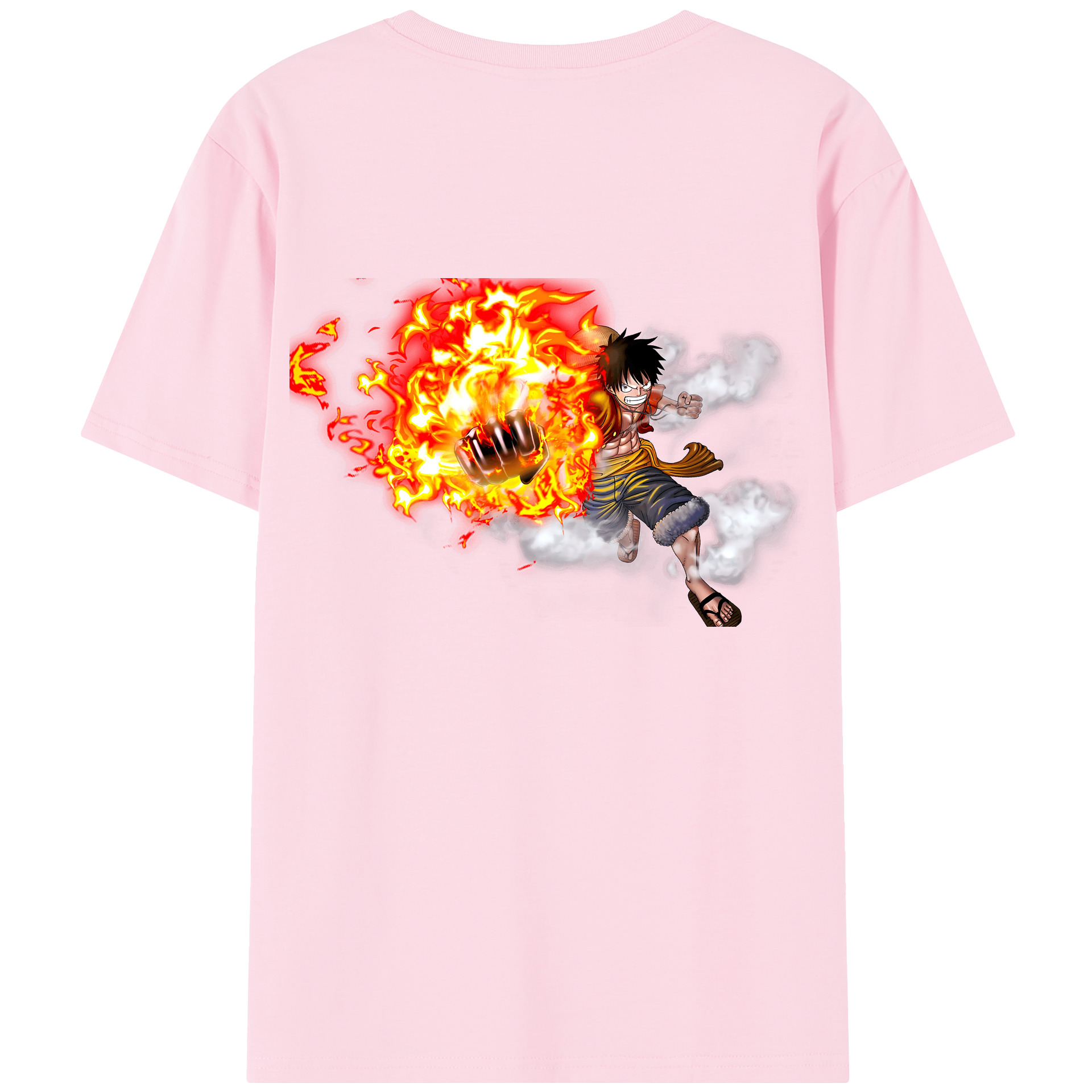 ワンピース モンキー・D・ルフィ ONE PIECE Monkey D. Luffy 綿100％半袖Tシャツ（背面プリント）