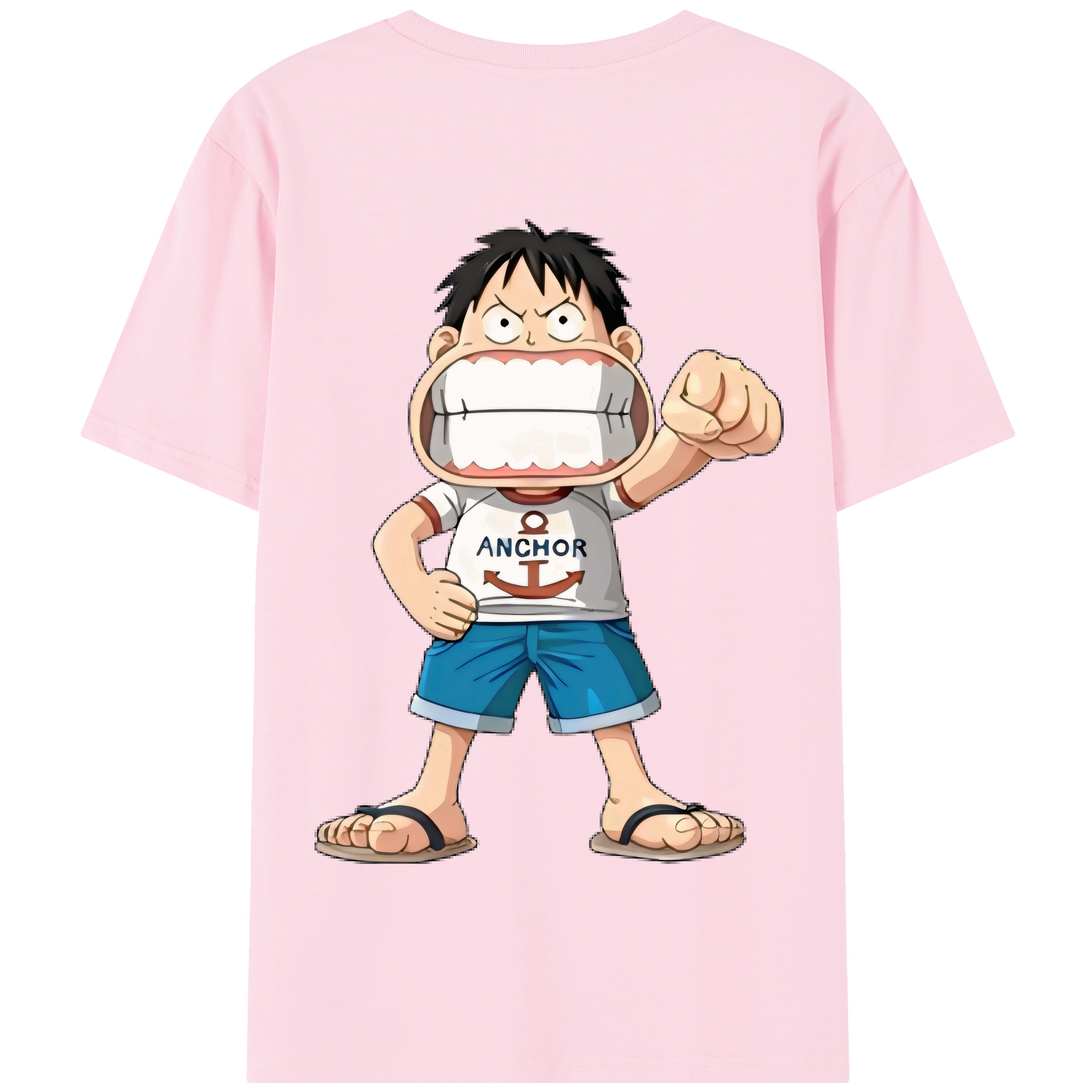ワンピース モンキー・D・ルフィ ONE PIECE Monkey D. Luffy 綿100％半袖Tシャツ（背面プリント）