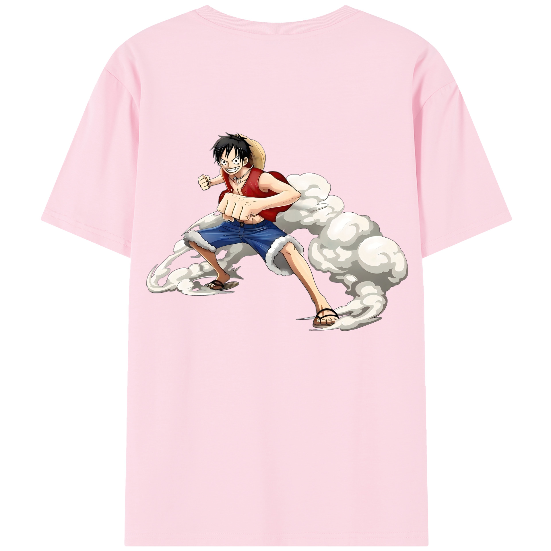 ワンピース モンキー・D・ルフィ ONE PIECE Monkey D. Luffy 綿100％半袖Tシャツ（背面プリント）