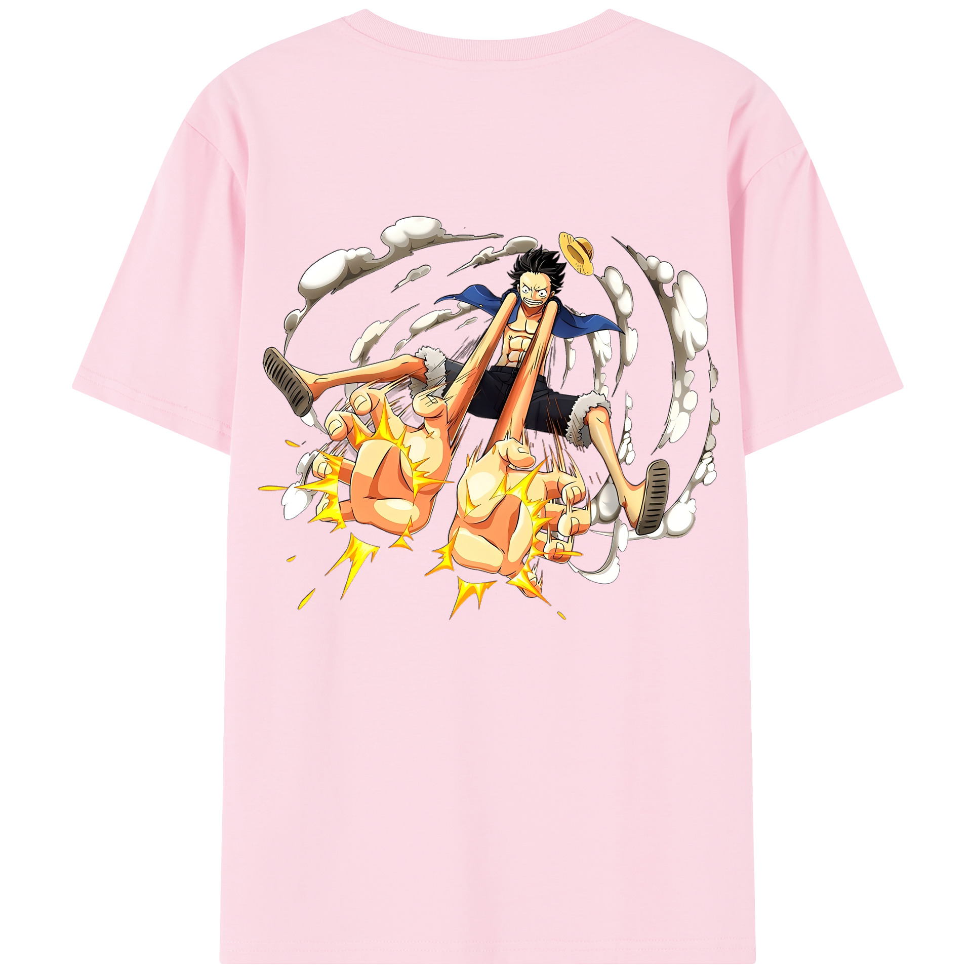 ワンピース モンキー・D・ルフィ ONE PIECE Monkey D. Luffy 綿100％半袖Tシャツ（背面プリント）