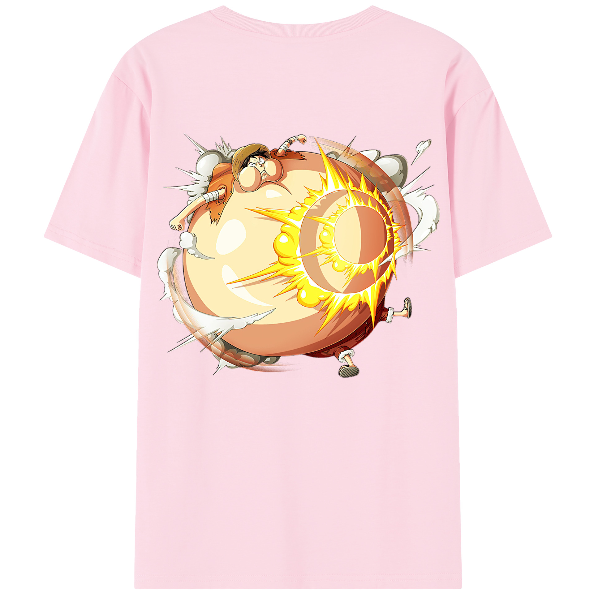 ワンピース モンキー・D・ルフィ ONE PIECE Monkey D. Luffy 綿100％半袖Tシャツ（背面プリント）