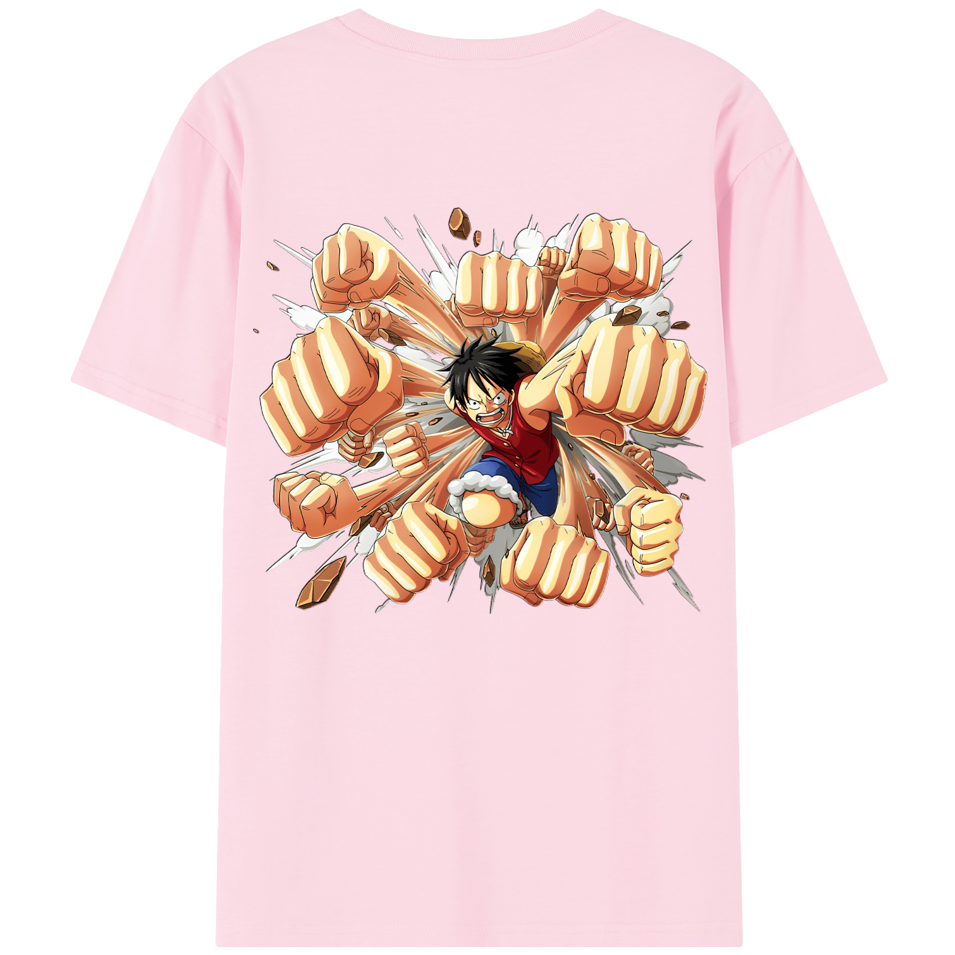 ワンピース モンキー・D・ルフィ ONE PIECE Monkey D. Luffy 綿100％半袖Tシャツ（背面プリント）