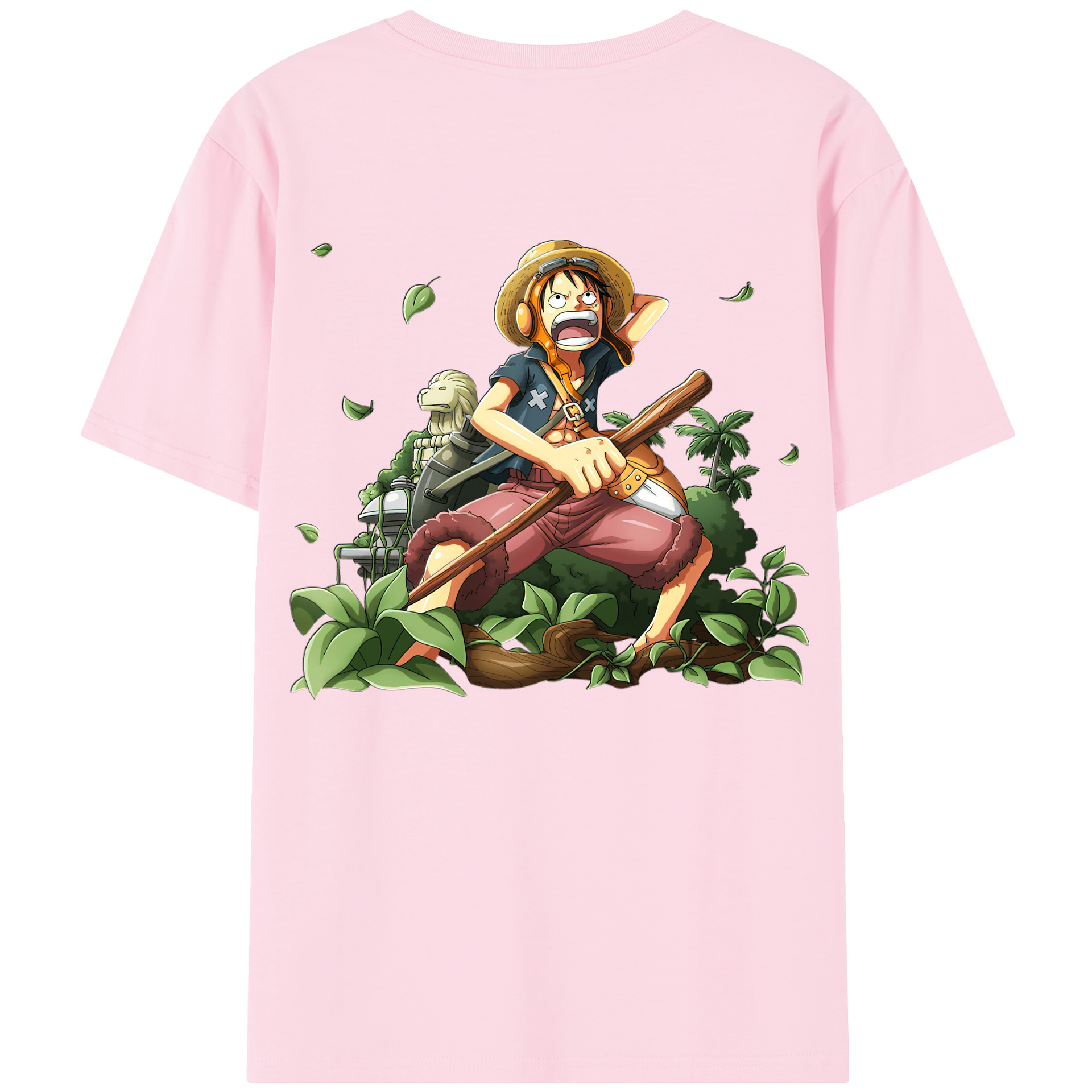 ワンピース モンキー・D・ルフィ ONE PIECE Monkey D. Luffy 綿100％半袖Tシャツ（背面プリント）