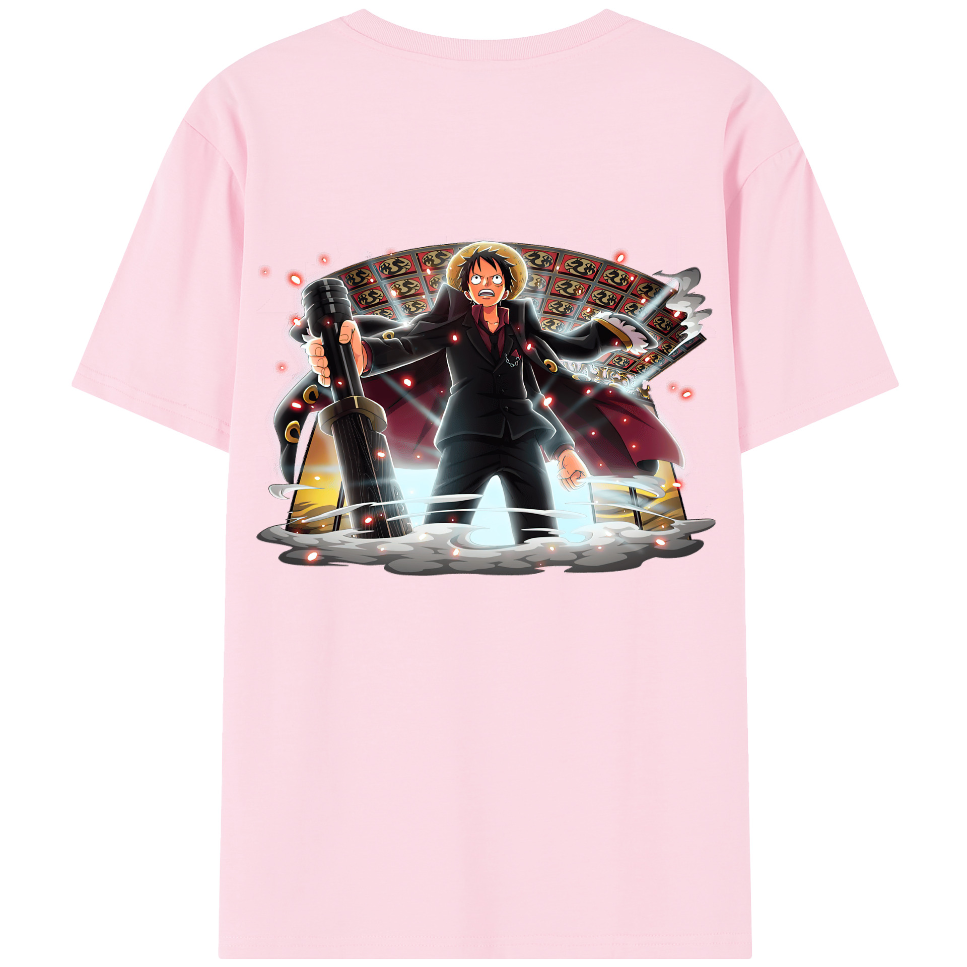 ワンピース モンキー・D・ルフィ ONE PIECE Monkey D. Luffy 綿100％半袖Tシャツ（背面プリント）